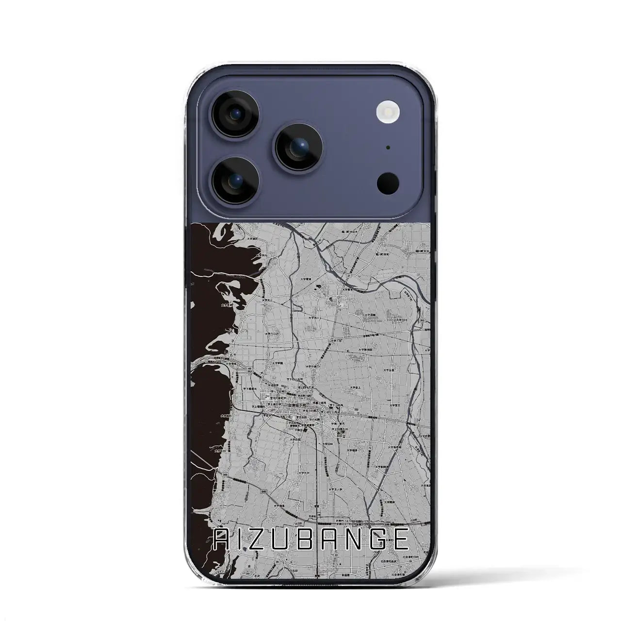 【会津坂下(福島県)】地図柄iPhoneケース(クリアタイプ)