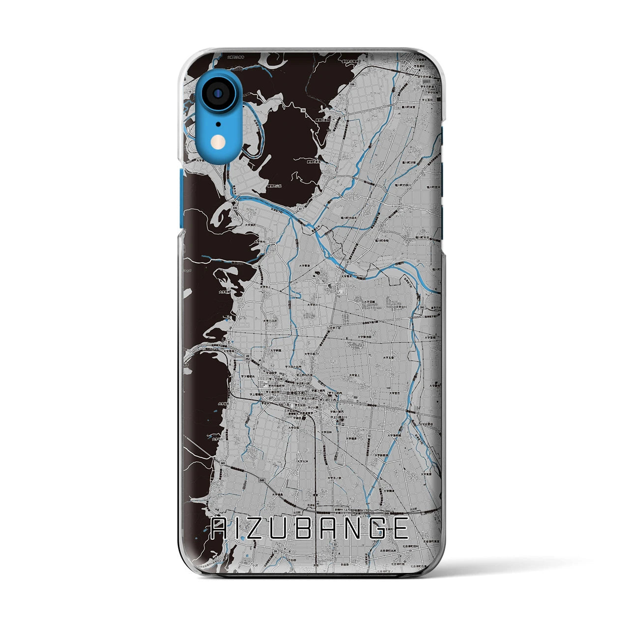 【会津坂下(福島県)】地図柄iPhoneケース(クリアタイプ)