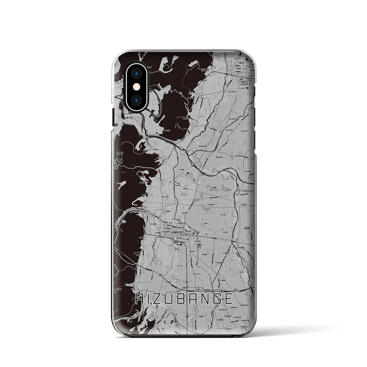 【会津坂下(福島県)】地図柄iPhoneケース(クリアタイプ)