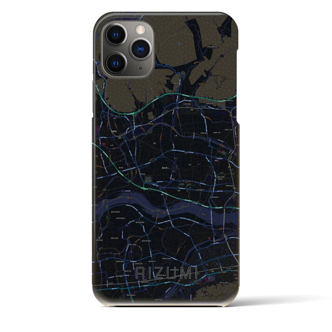 【藍住(徳島県)】地図柄iPhoneケース(バックカバータイプ)