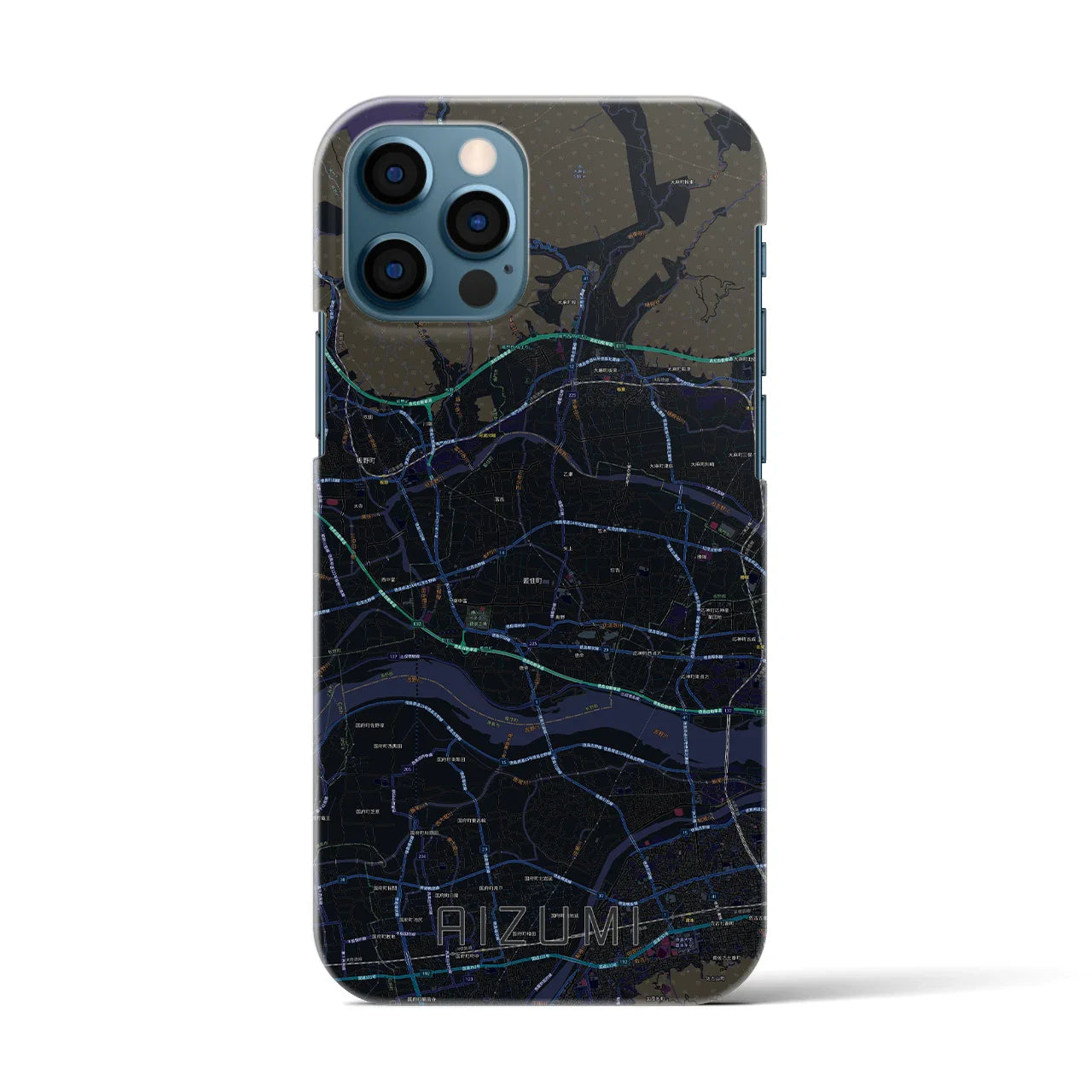 【藍住(徳島県)】地図柄iPhoneケース(バックカバータイプ)