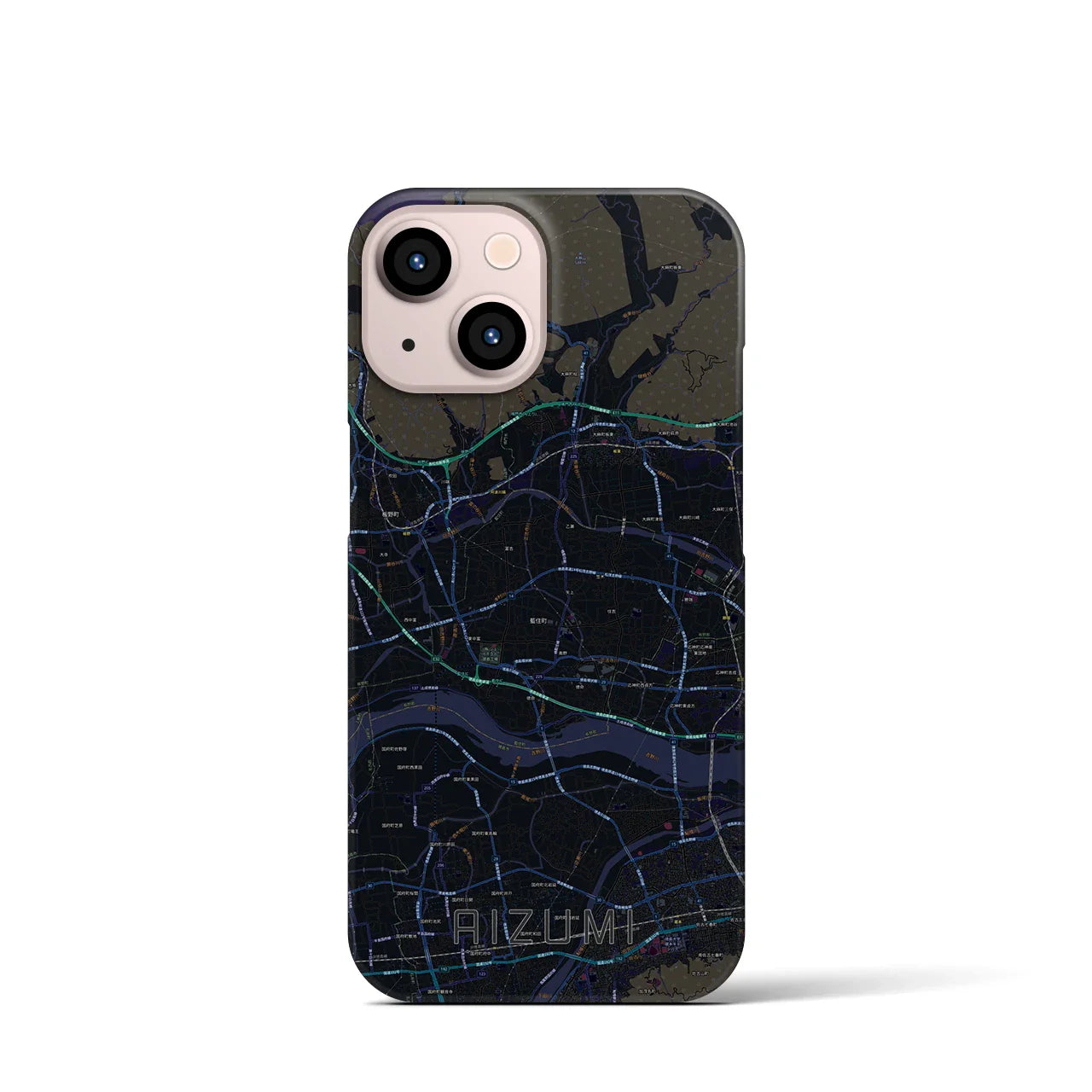 【藍住(徳島県)】地図柄iPhoneケース(バックカバータイプ)