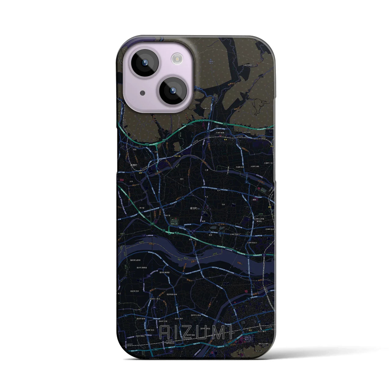 【藍住(徳島県)】地図柄iPhoneケース(バックカバータイプ)