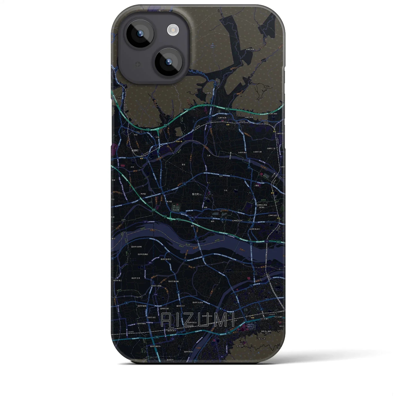 【藍住(徳島県)】地図柄iPhoneケース(バックカバータイプ)