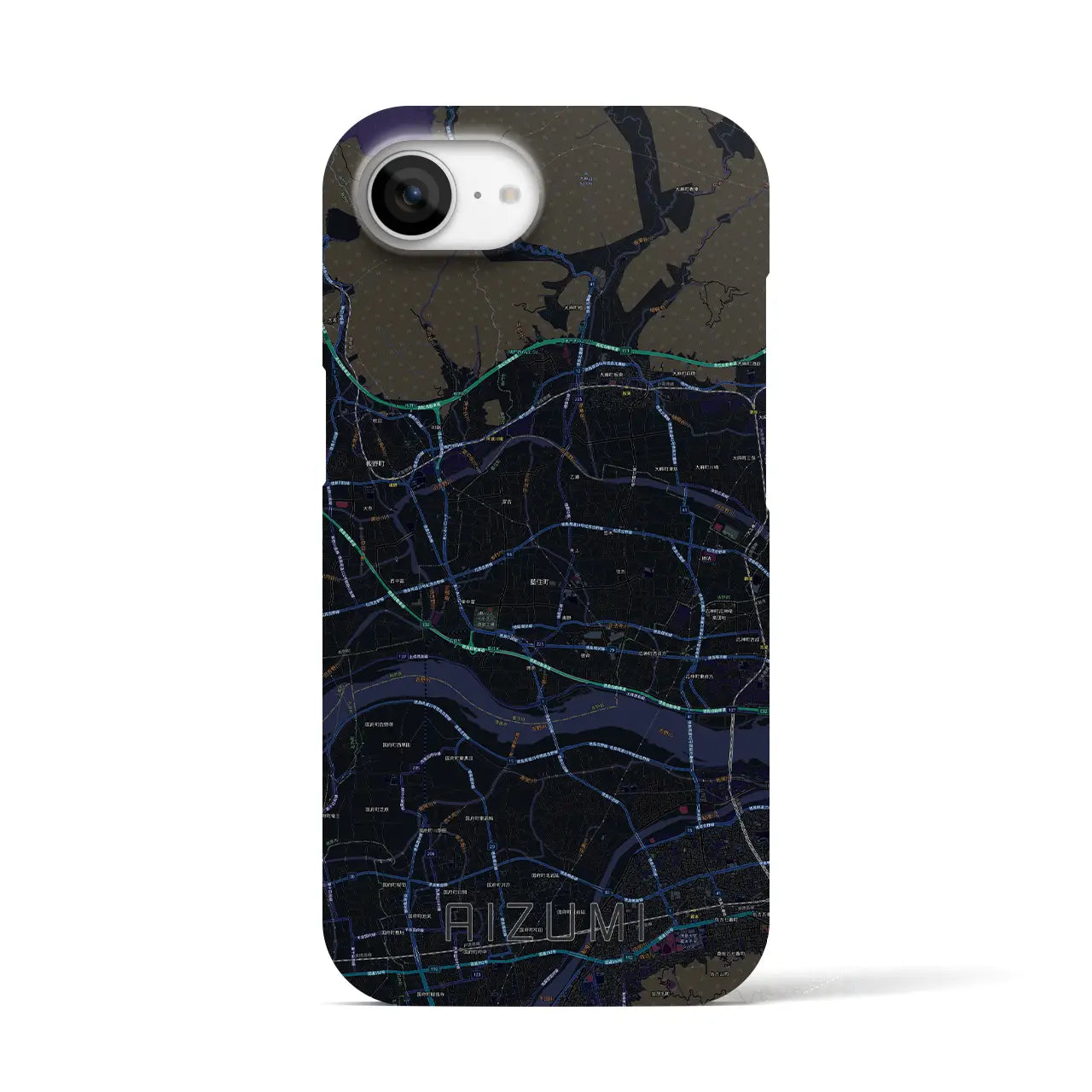 【藍住(徳島県)】地図柄iPhoneケース(バックカバータイプ)