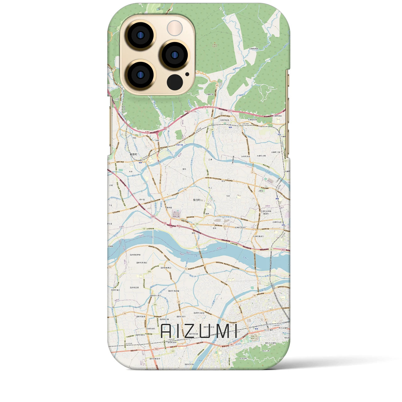 【藍住(徳島県)】地図柄iPhoneケース(バックカバータイプ)