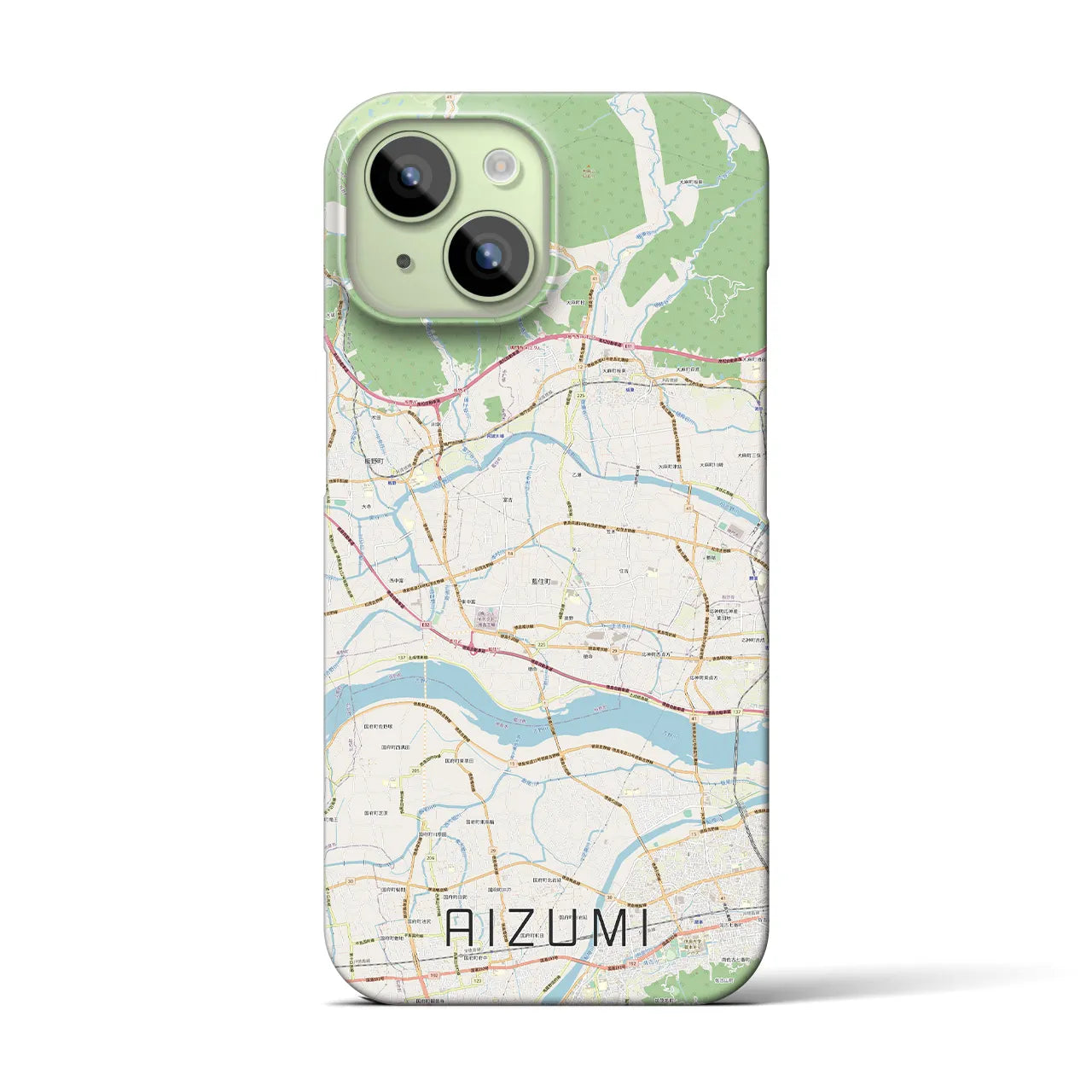 【藍住(徳島県)】地図柄iPhoneケース(バックカバータイプ)
