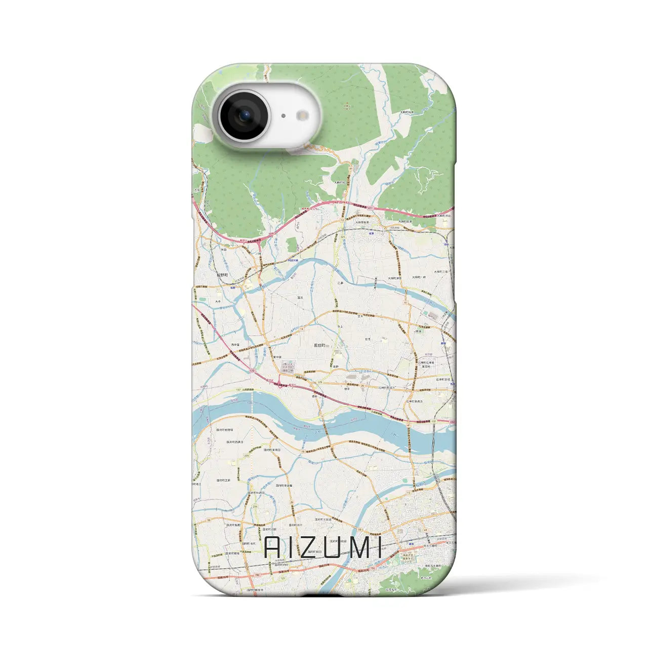 【藍住(徳島県)】地図柄iPhoneケース(バックカバータイプ)