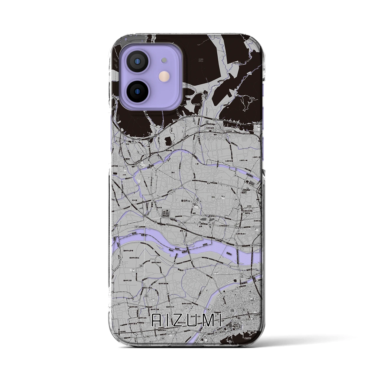 【藍住(徳島県)】地図柄iPhoneケース(クリアタイプ)