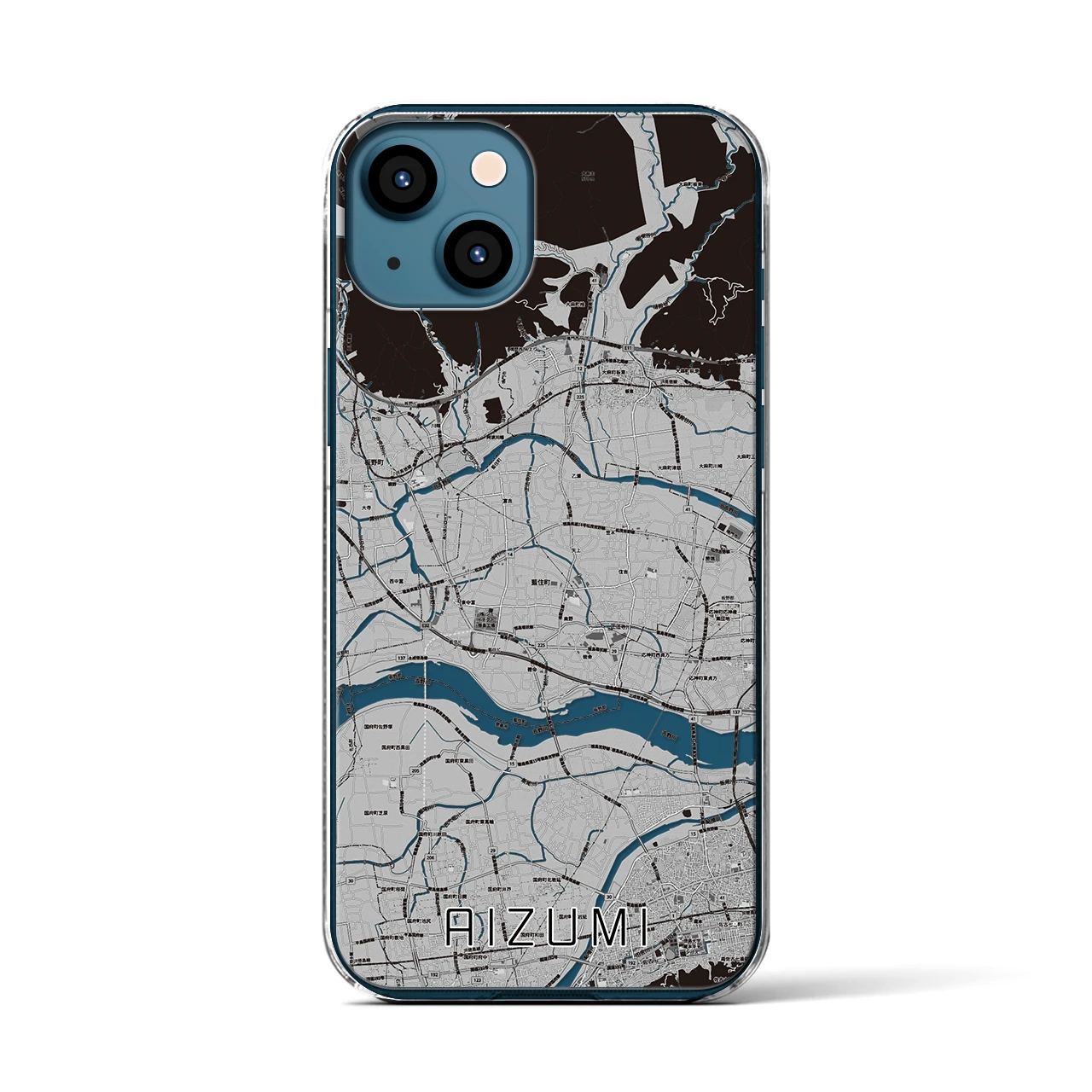 【藍住(徳島県)】地図柄iPhoneケース(クリアタイプ)