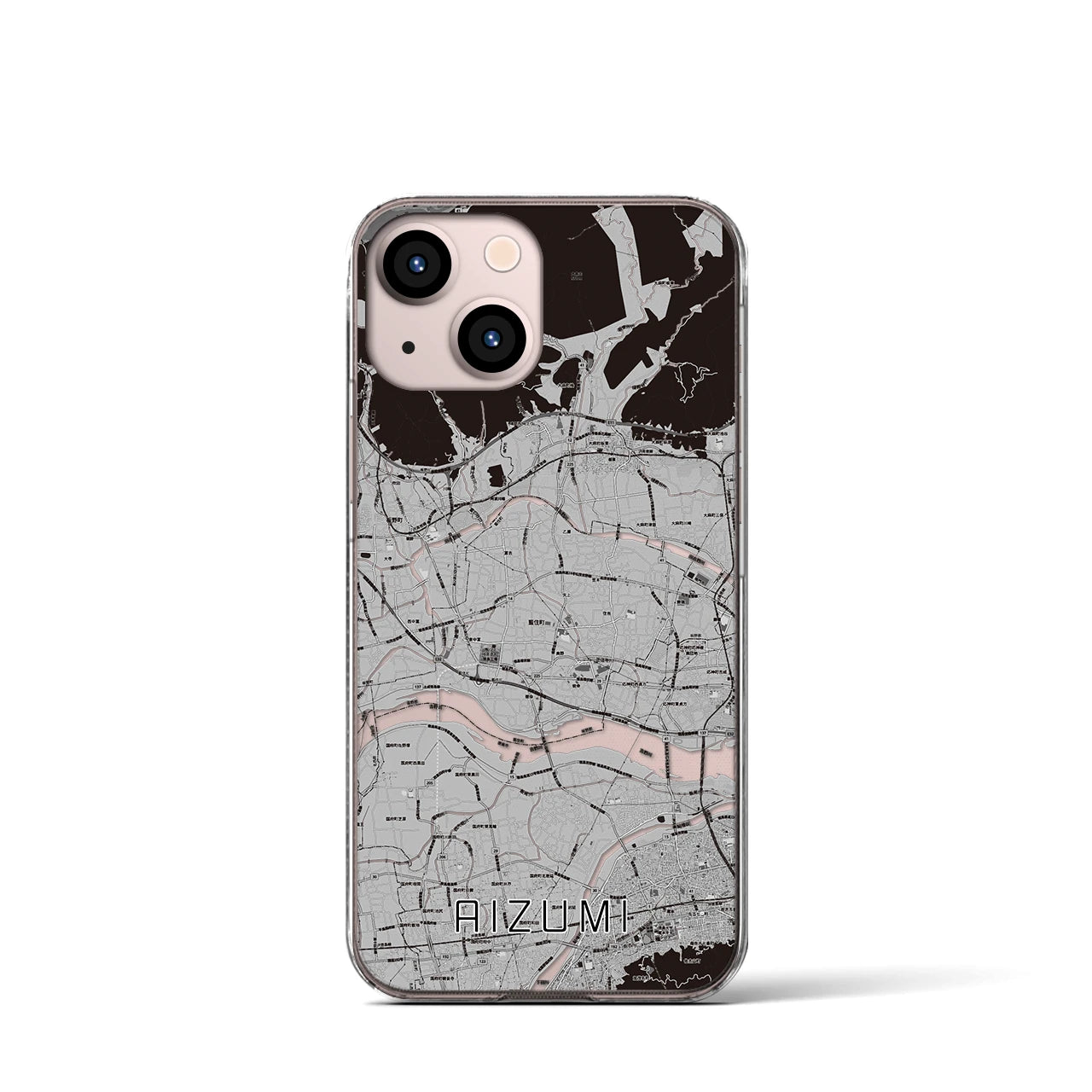 【藍住(徳島県)】地図柄iPhoneケース(クリアタイプ)