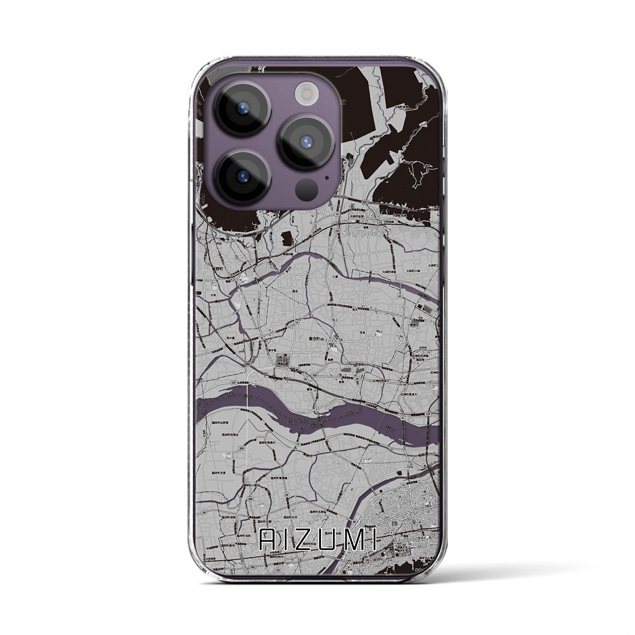 【藍住(徳島県)】地図柄iPhoneケース(クリアタイプ)