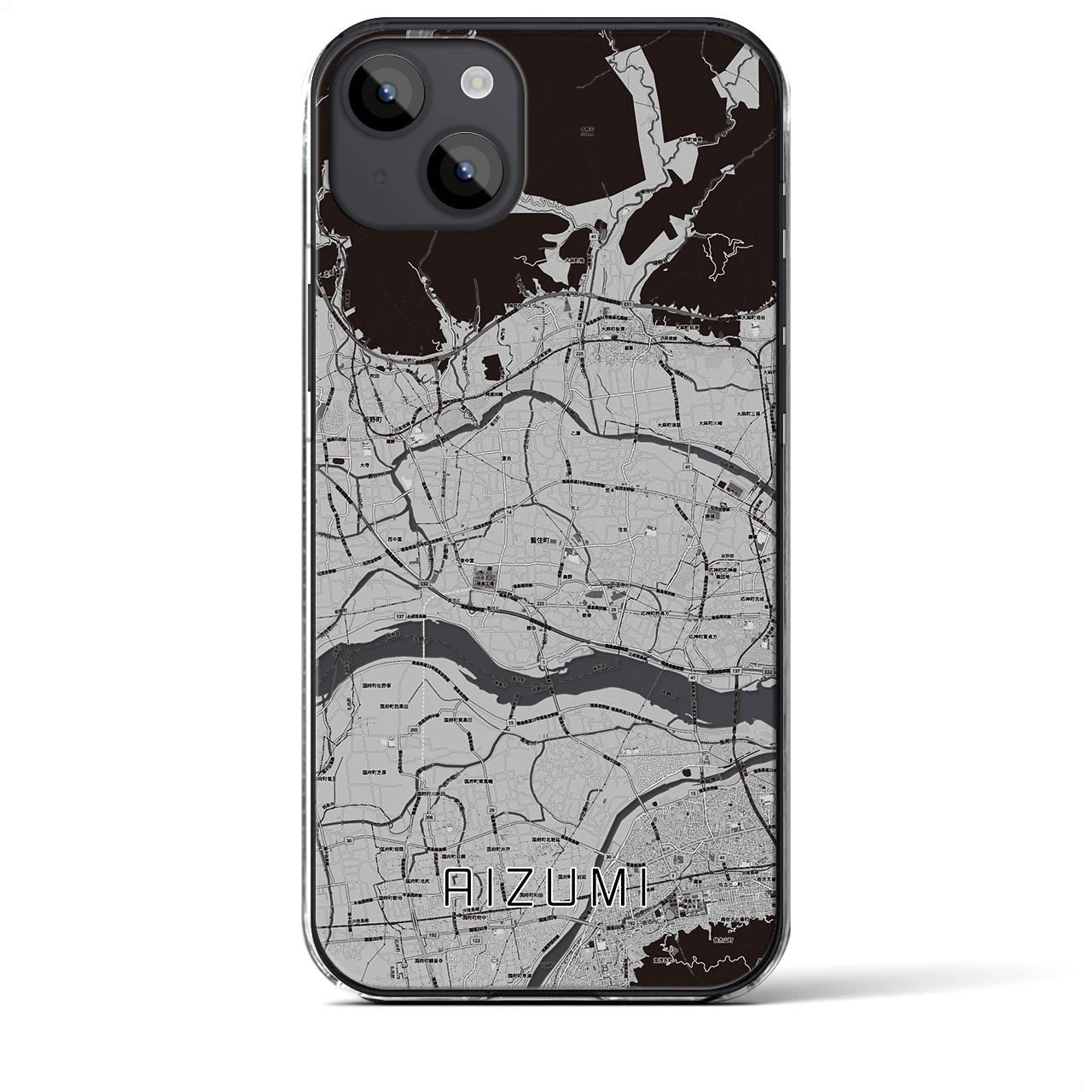 【藍住(徳島県)】地図柄iPhoneケース(クリアタイプ)