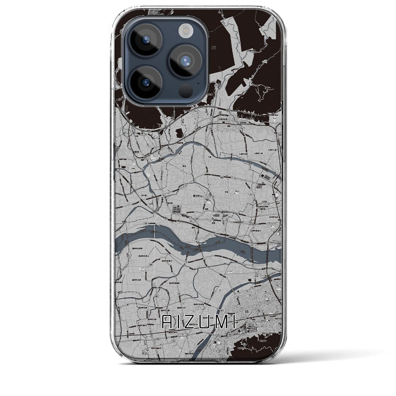 【藍住(徳島県)】地図柄iPhoneケース(クリアタイプ)