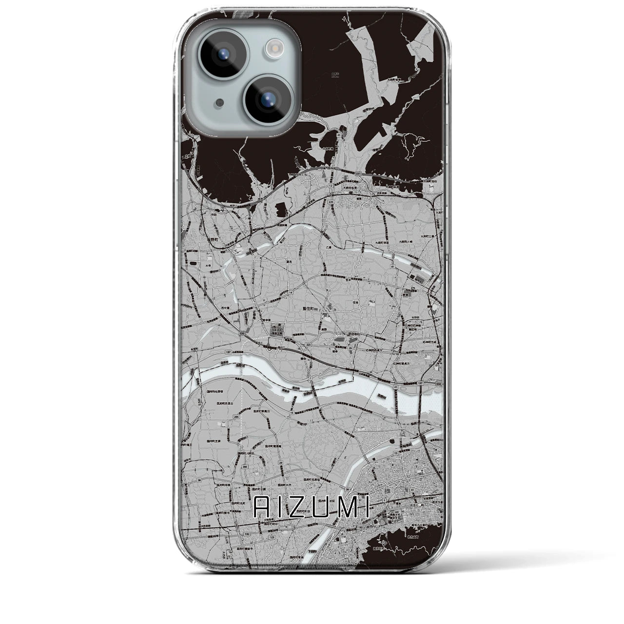 【藍住(徳島県)】地図柄iPhoneケース(クリアタイプ)