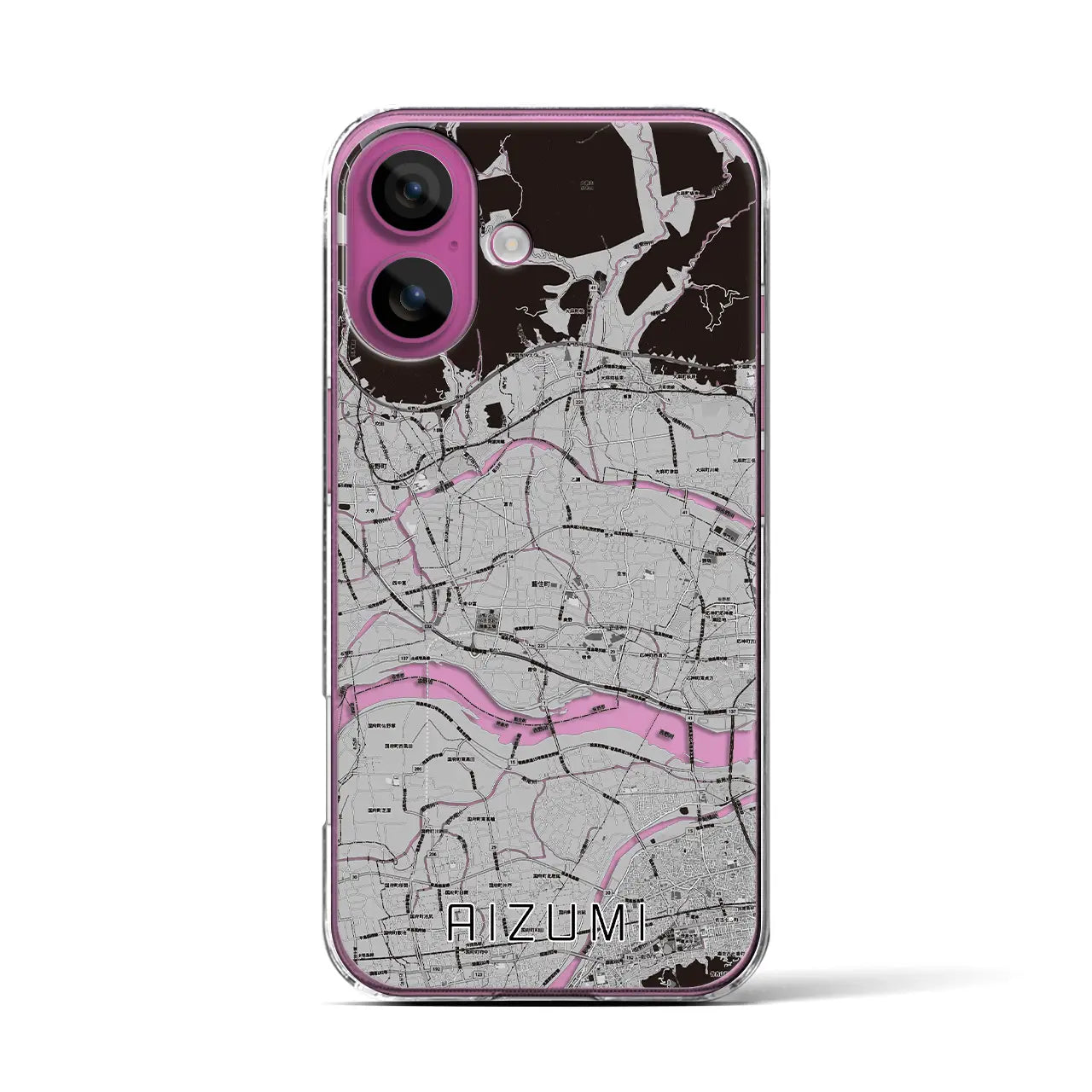 【藍住(徳島県)】地図柄iPhoneケース(クリアタイプ)