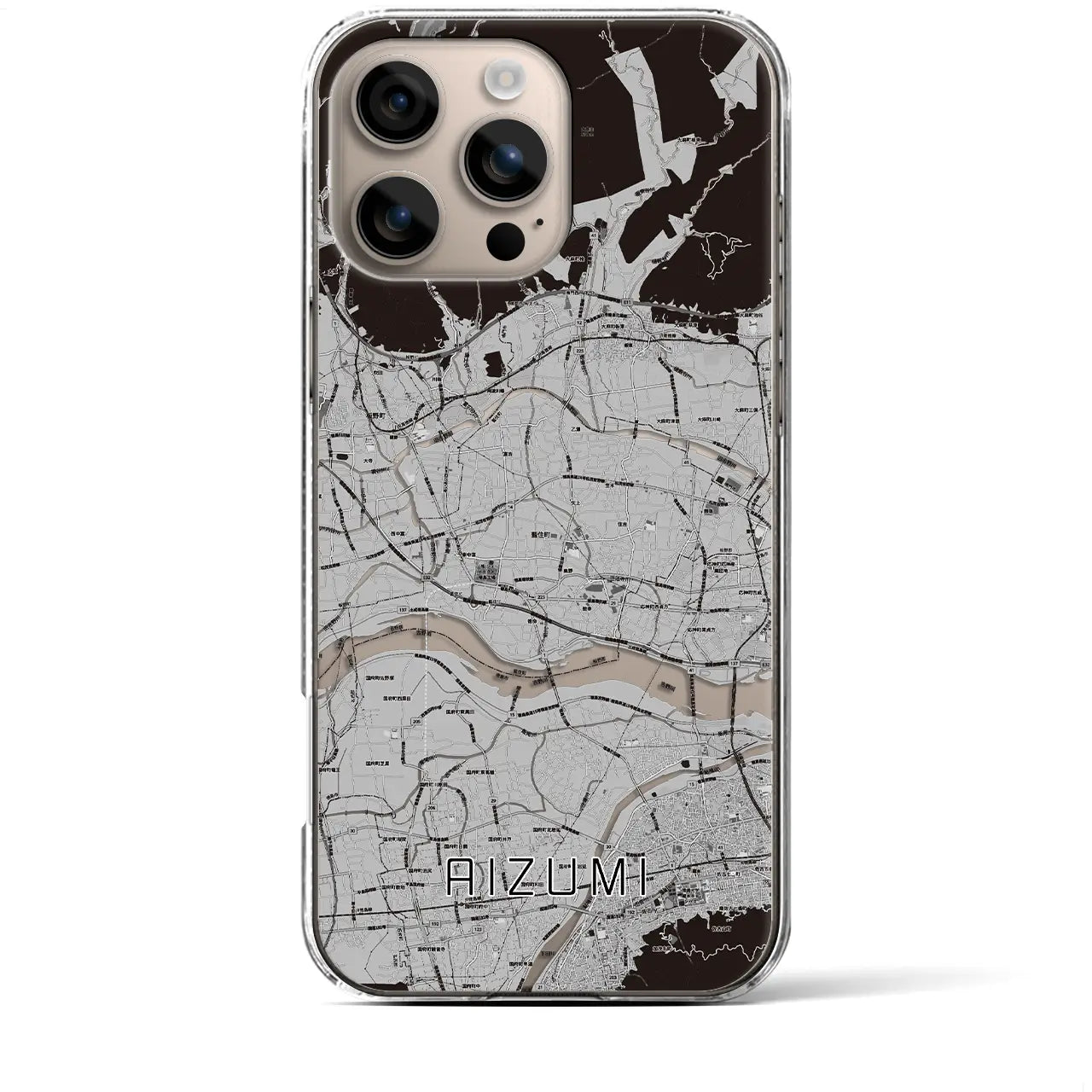 【藍住(徳島県)】地図柄iPhoneケース(クリアタイプ)