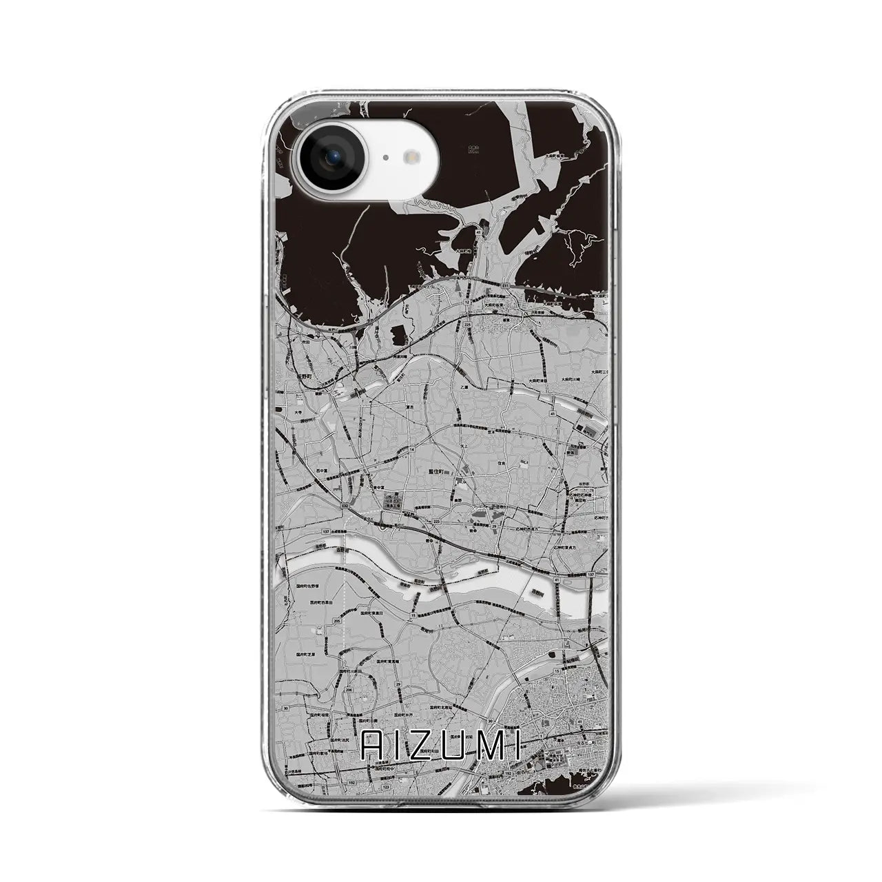 【藍住(徳島県)】地図柄iPhoneケース(クリアタイプ)