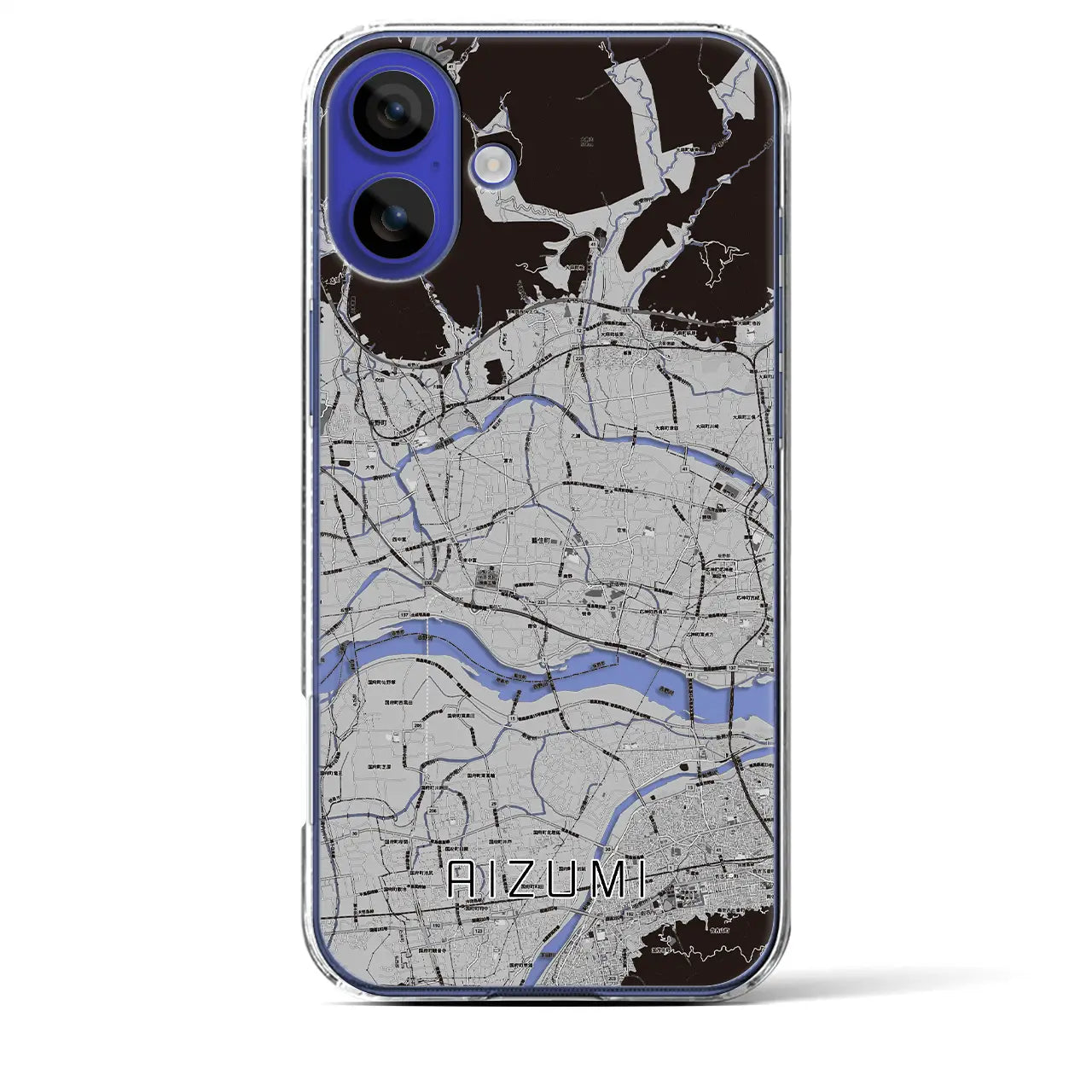 【藍住(徳島県)】地図柄iPhoneケース(クリアタイプ)