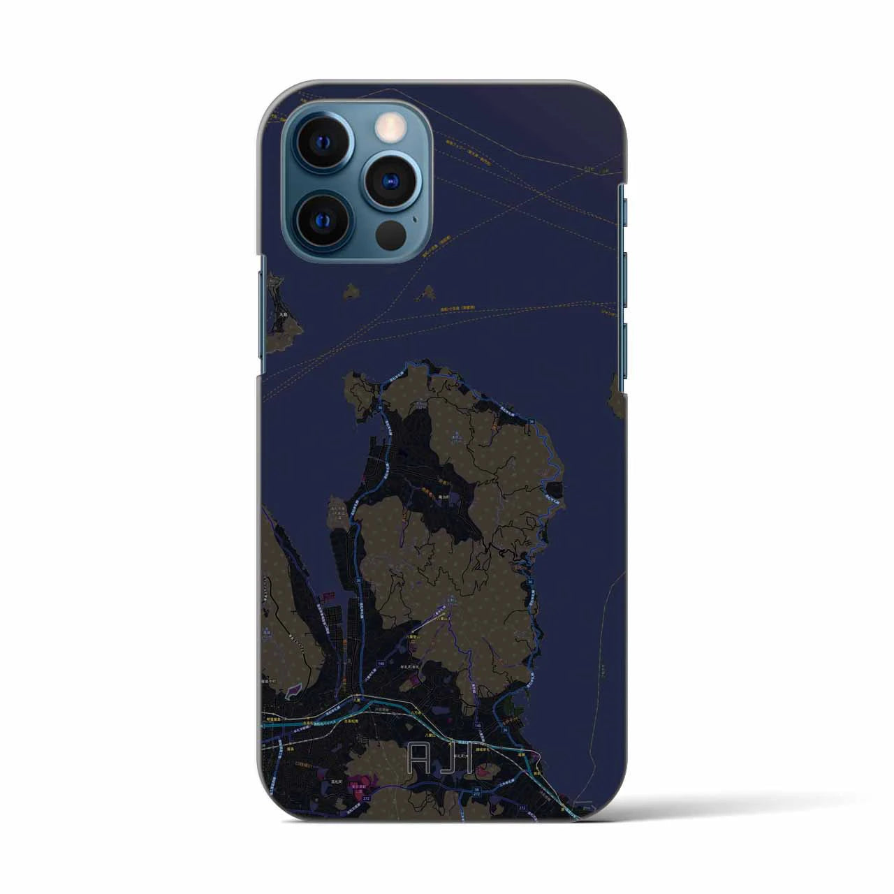 【庵治(香川県)】地図柄iPhoneケース(バックカバータイプ)