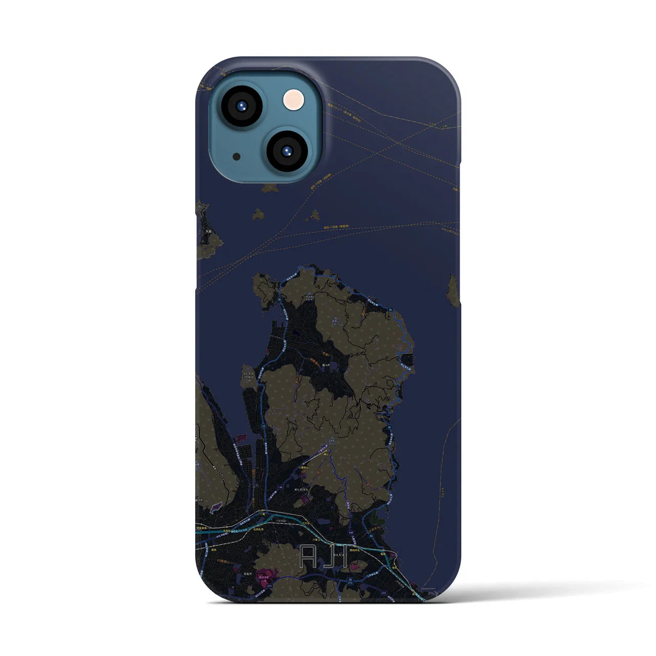 【庵治(香川県)】地図柄iPhoneケース(バックカバータイプ)