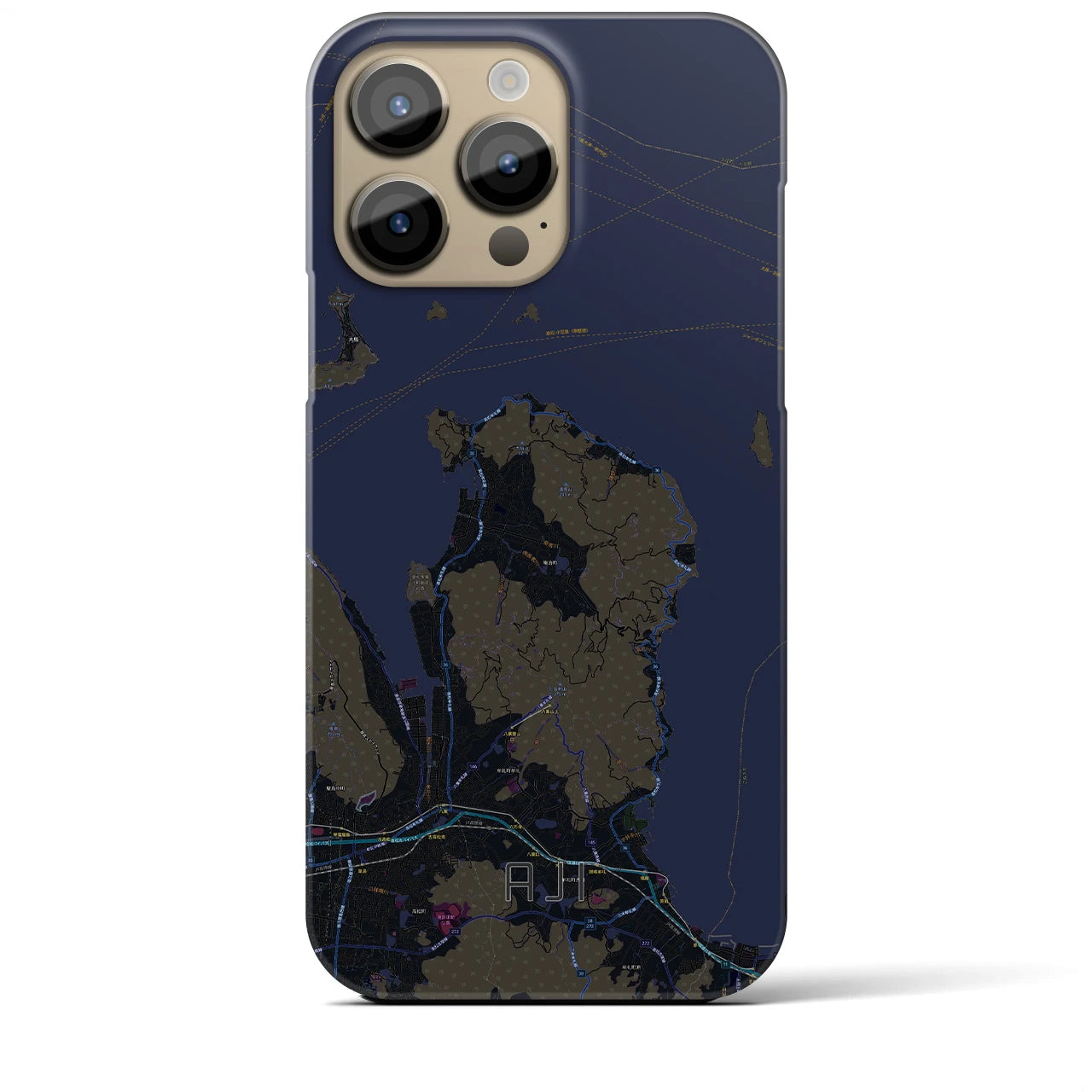 【庵治(香川県)】地図柄iPhoneケース(バックカバータイプ)