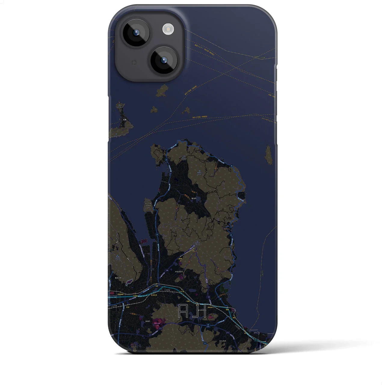 【庵治(香川県)】地図柄iPhoneケース(バックカバータイプ)