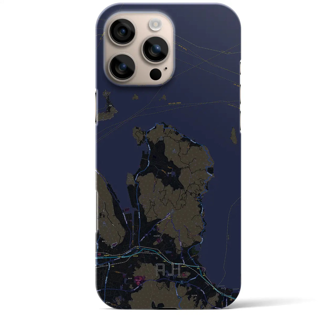 【庵治(香川県)】地図柄iPhoneケース(バックカバータイプ)