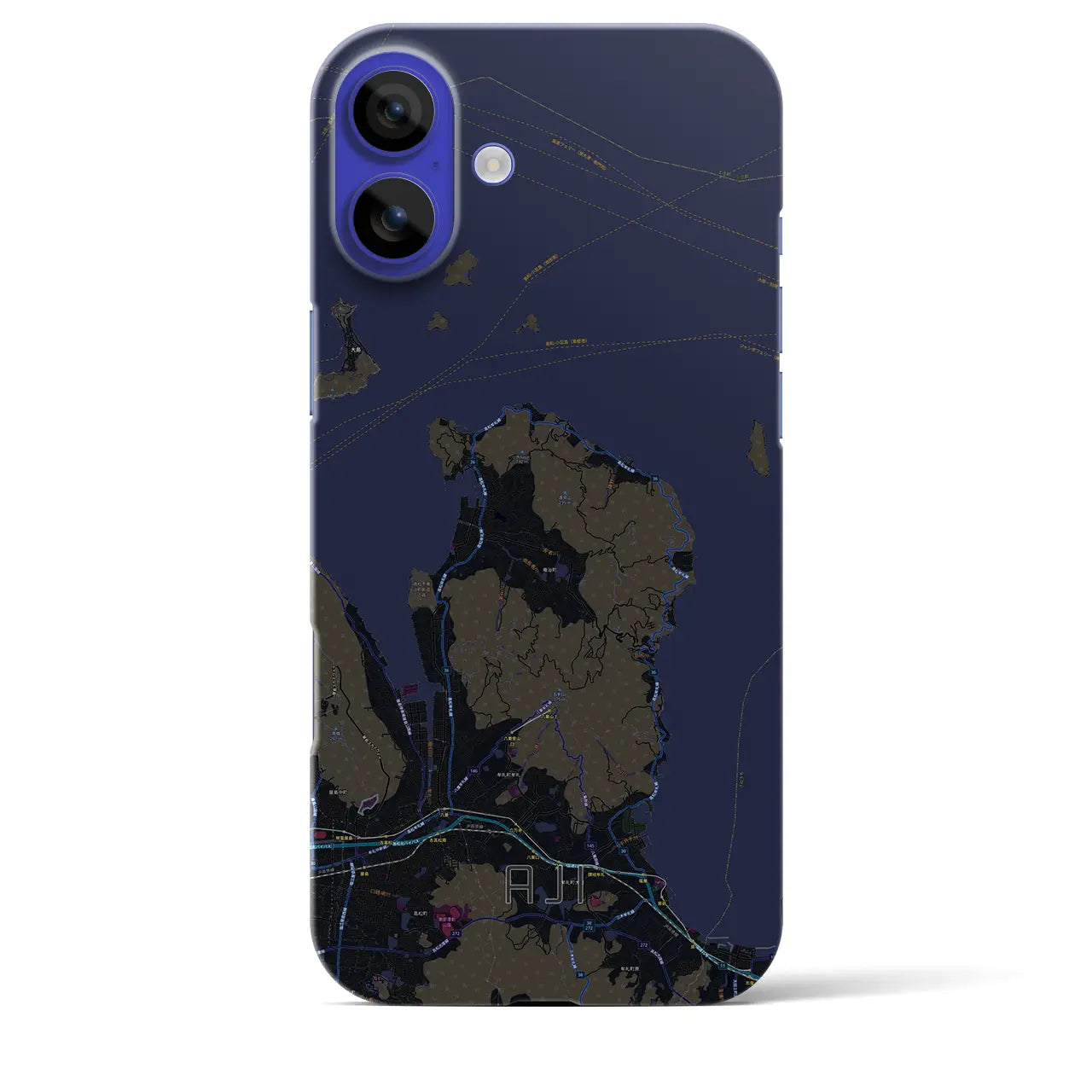 【庵治(香川県)】地図柄iPhoneケース(バックカバータイプ)