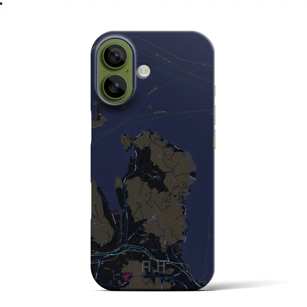 【庵治(香川県)】地図柄iPhoneケース(バックカバータイプ)