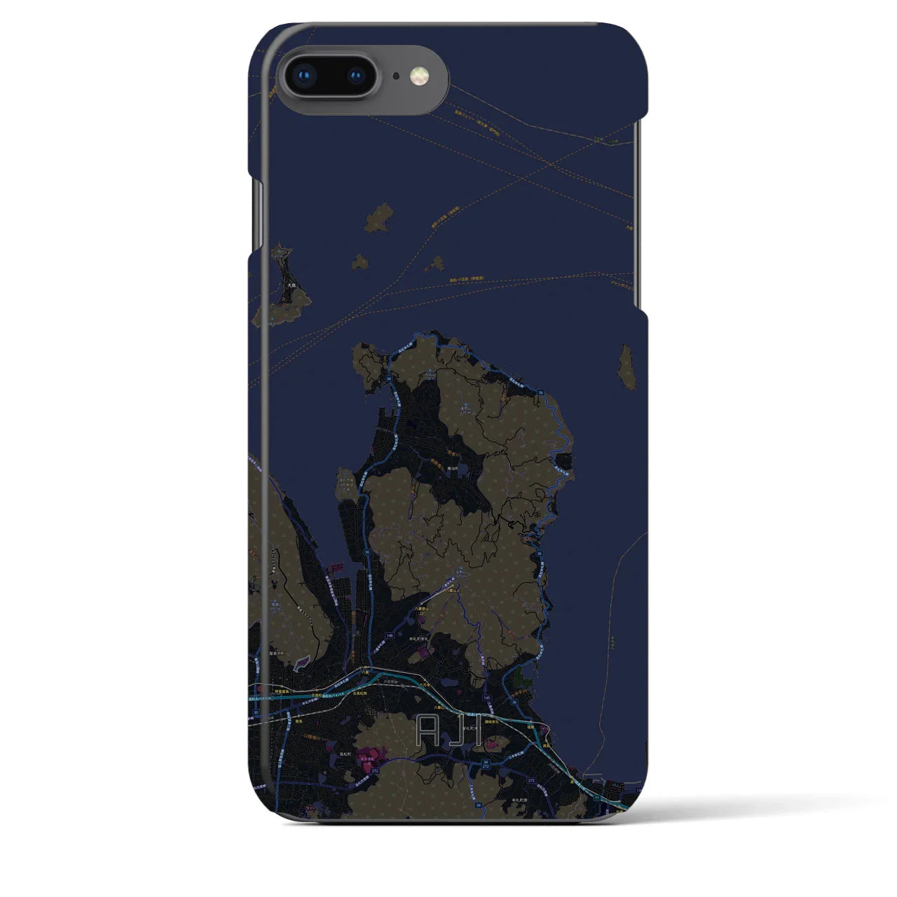 【庵治(香川県)】地図柄iPhoneケース(バックカバータイプ)