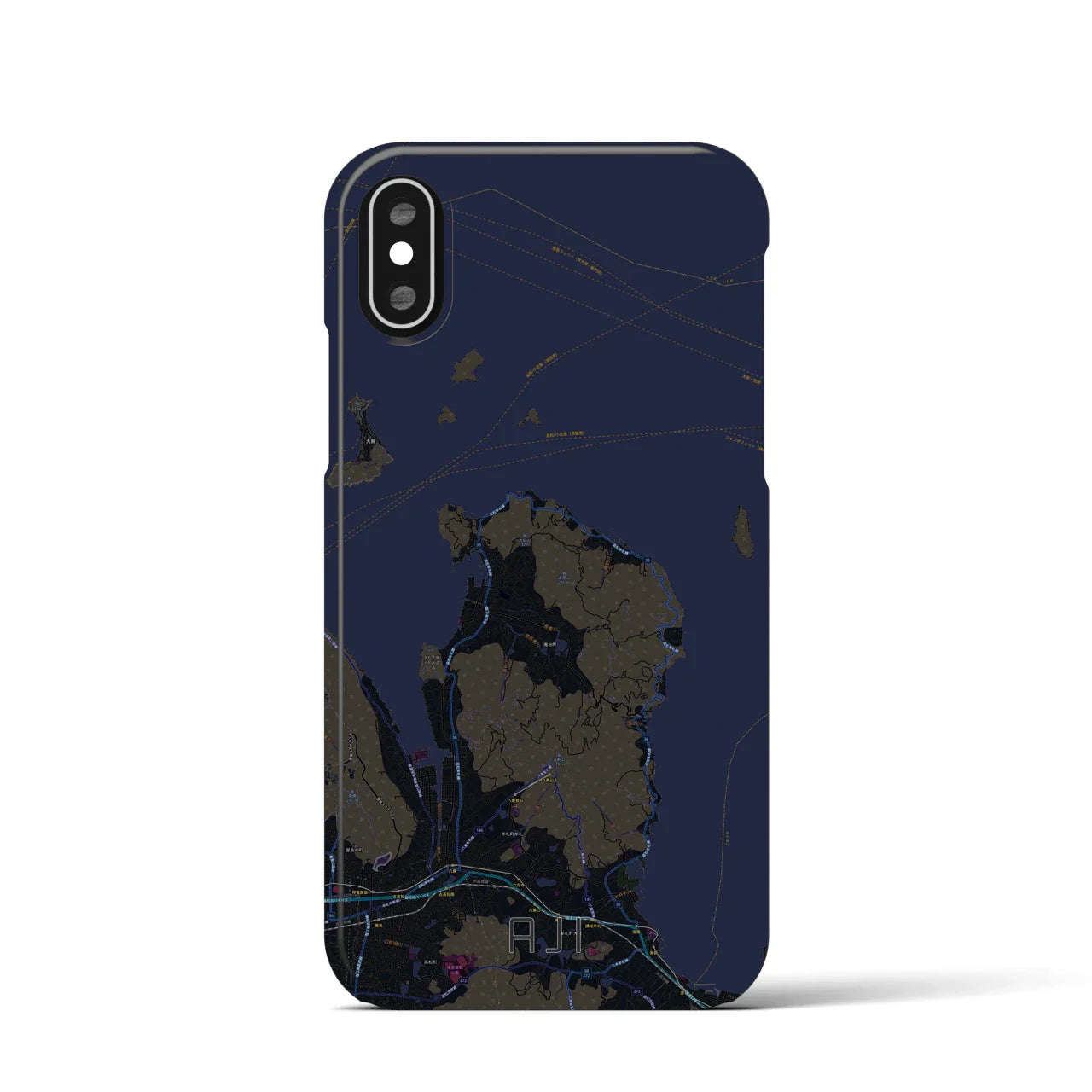 【庵治(香川県)】地図柄iPhoneケース(バックカバータイプ)