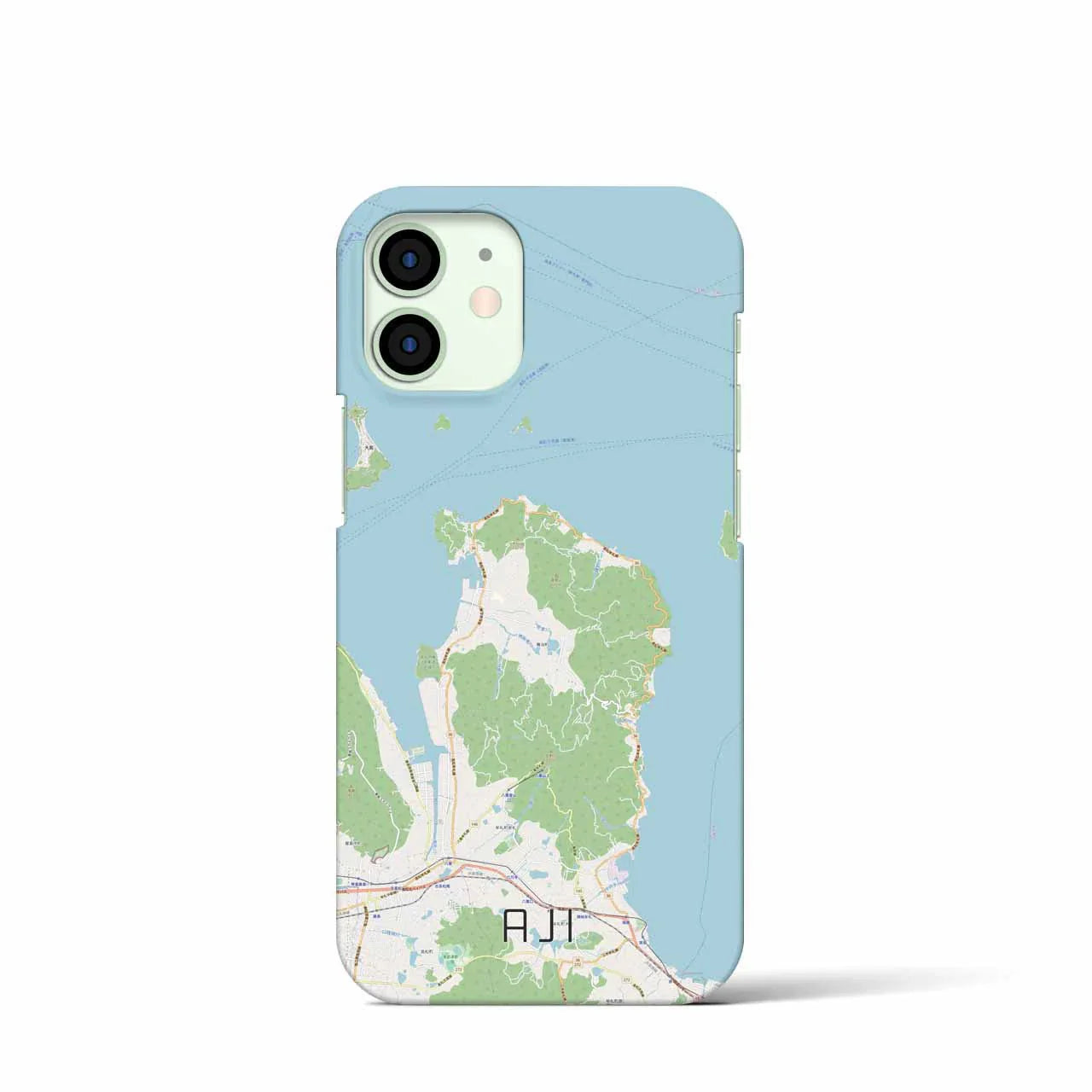 【庵治(香川県)】地図柄iPhoneケース(バックカバータイプ)