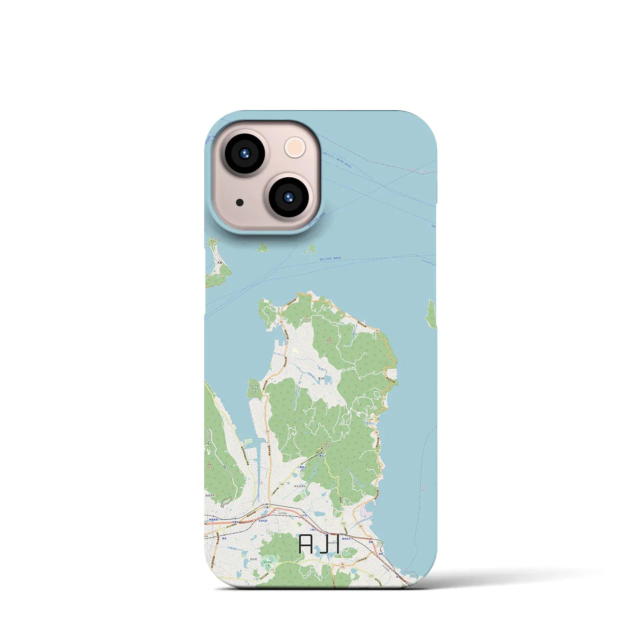 【庵治(香川県)】地図柄iPhoneケース(バックカバータイプ)