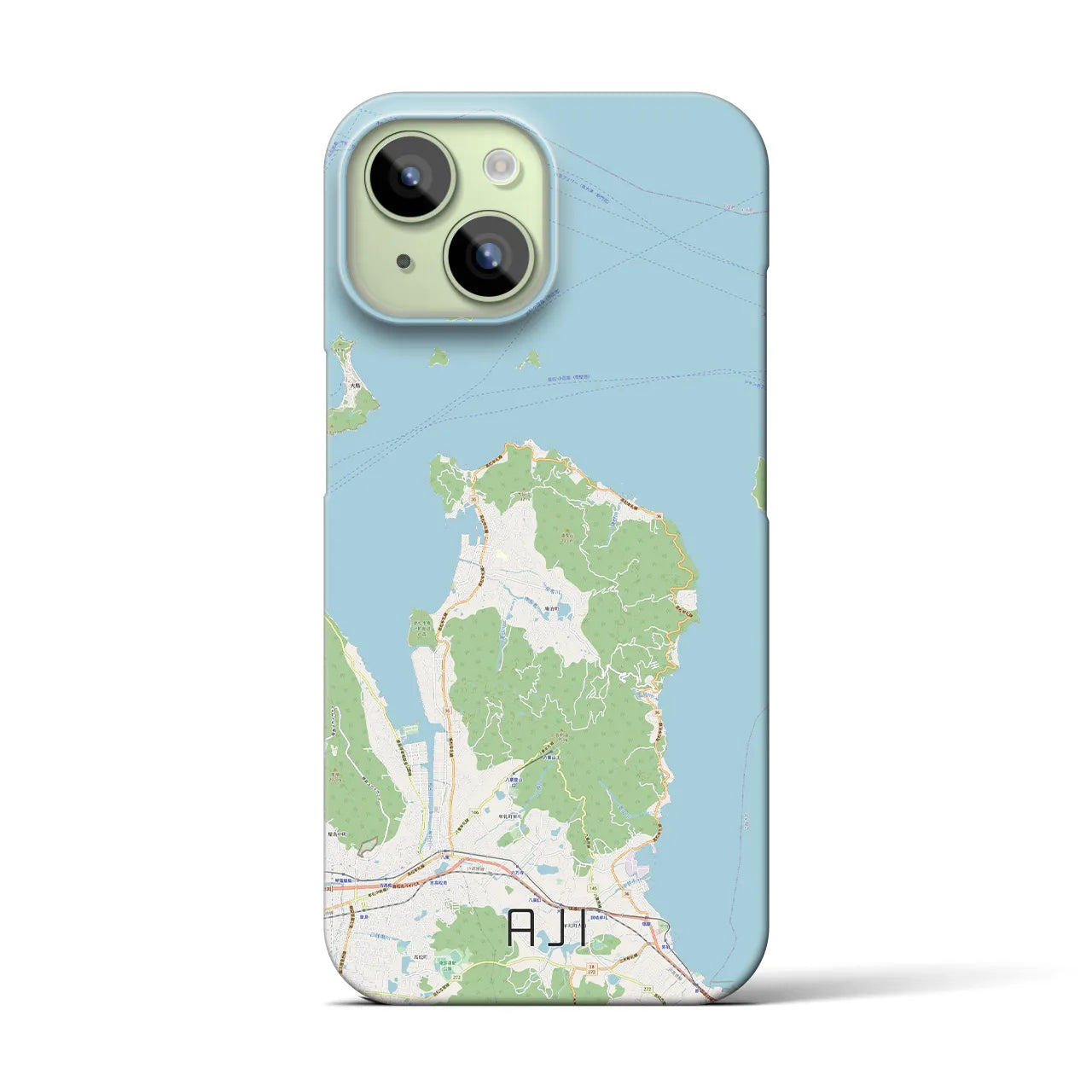 【庵治(香川県)】地図柄iPhoneケース(バックカバータイプ)