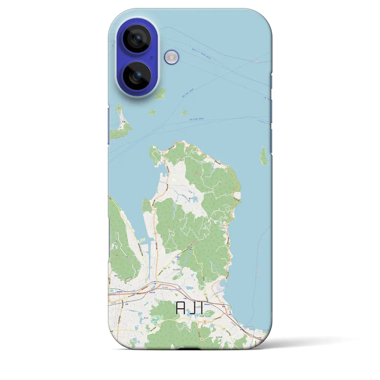 【庵治(香川県)】地図柄iPhoneケース(バックカバータイプ)