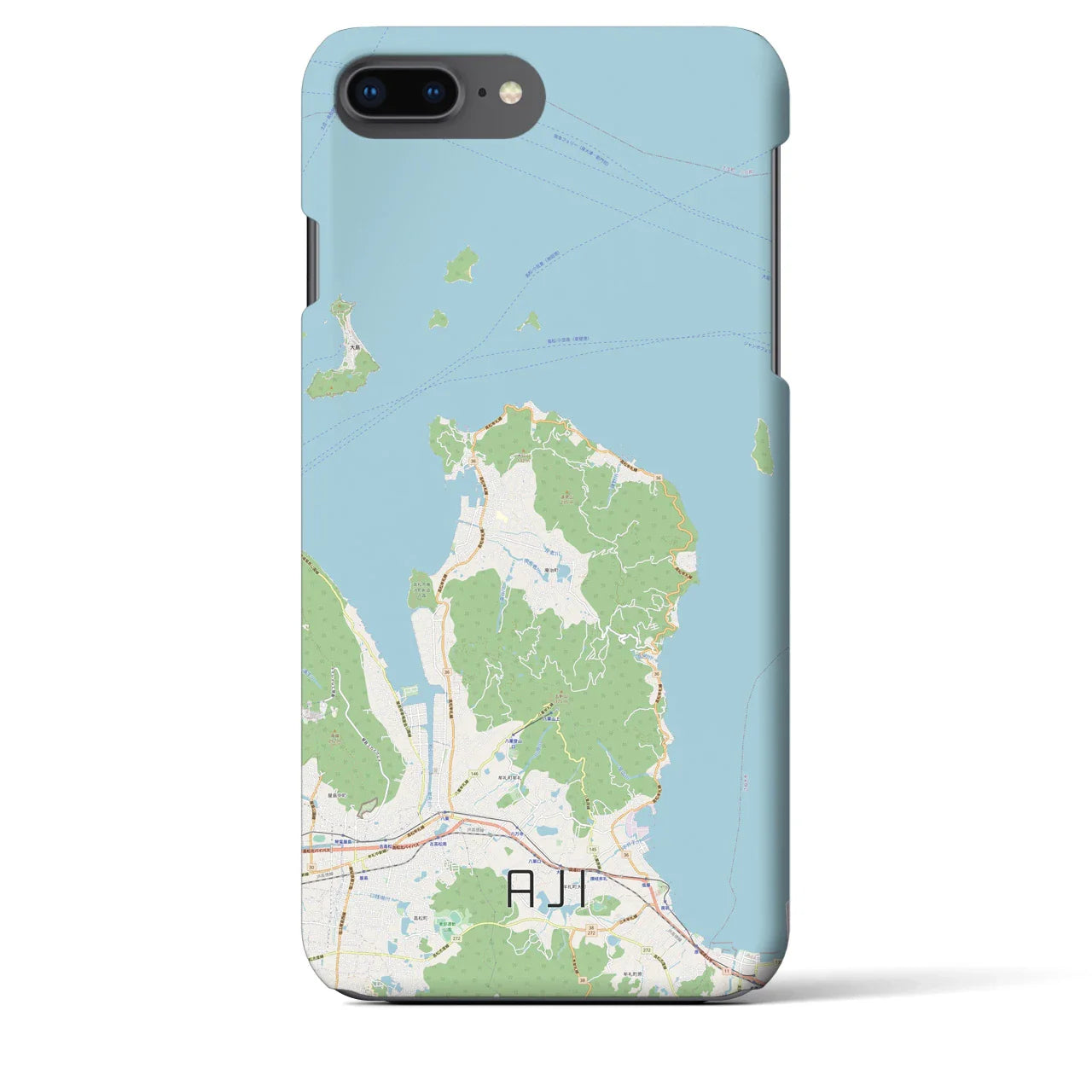 【庵治(香川県)】地図柄iPhoneケース(バックカバータイプ)