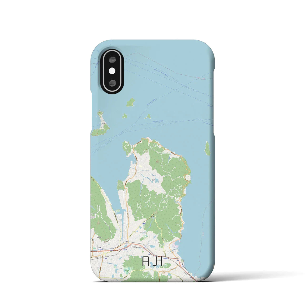 【庵治(香川県)】地図柄iPhoneケース(バックカバータイプ)