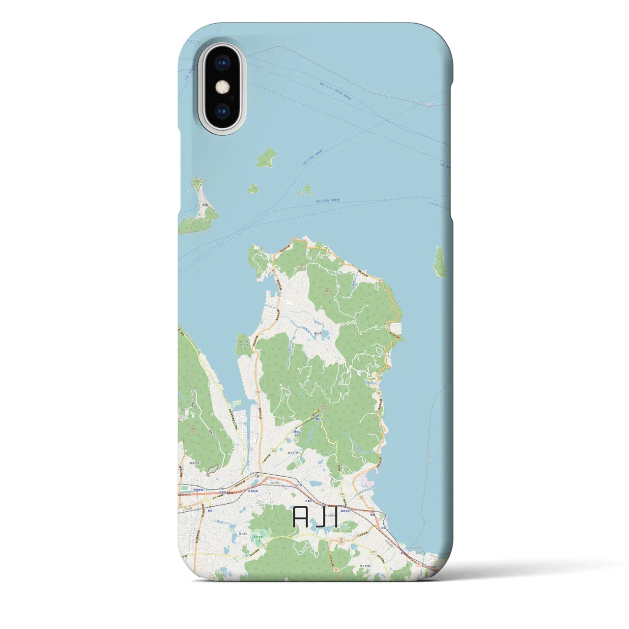 【庵治(香川県)】地図柄iPhoneケース(バックカバータイプ)