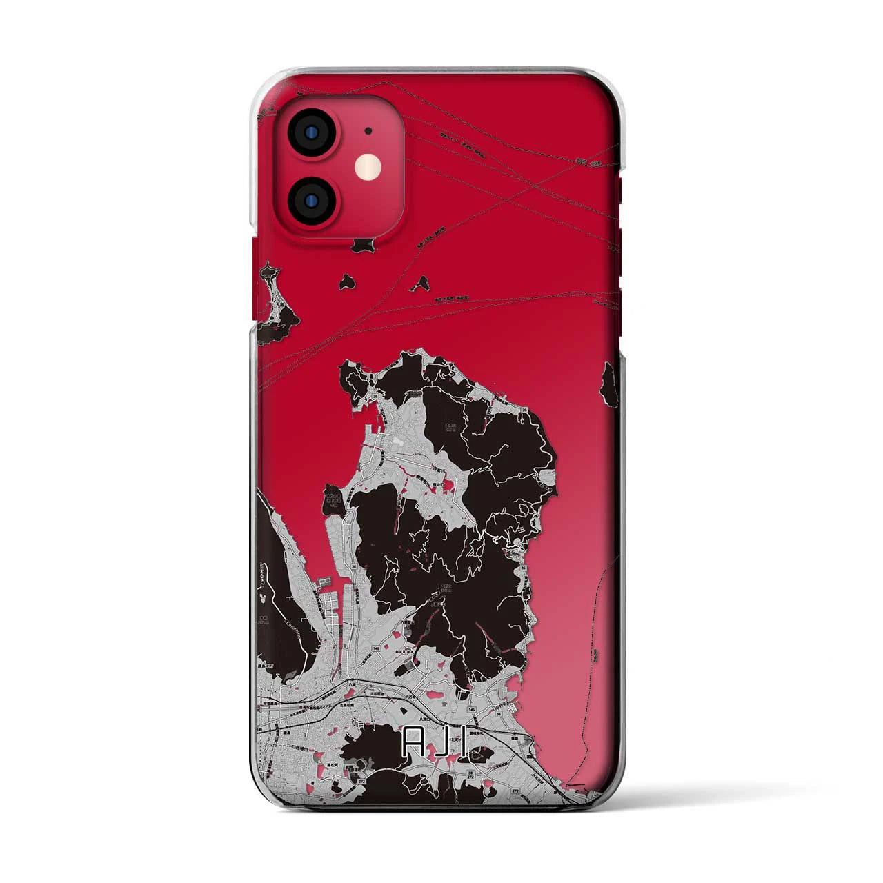 【庵治(香川県)】地図柄iPhoneケース(クリアタイプ)