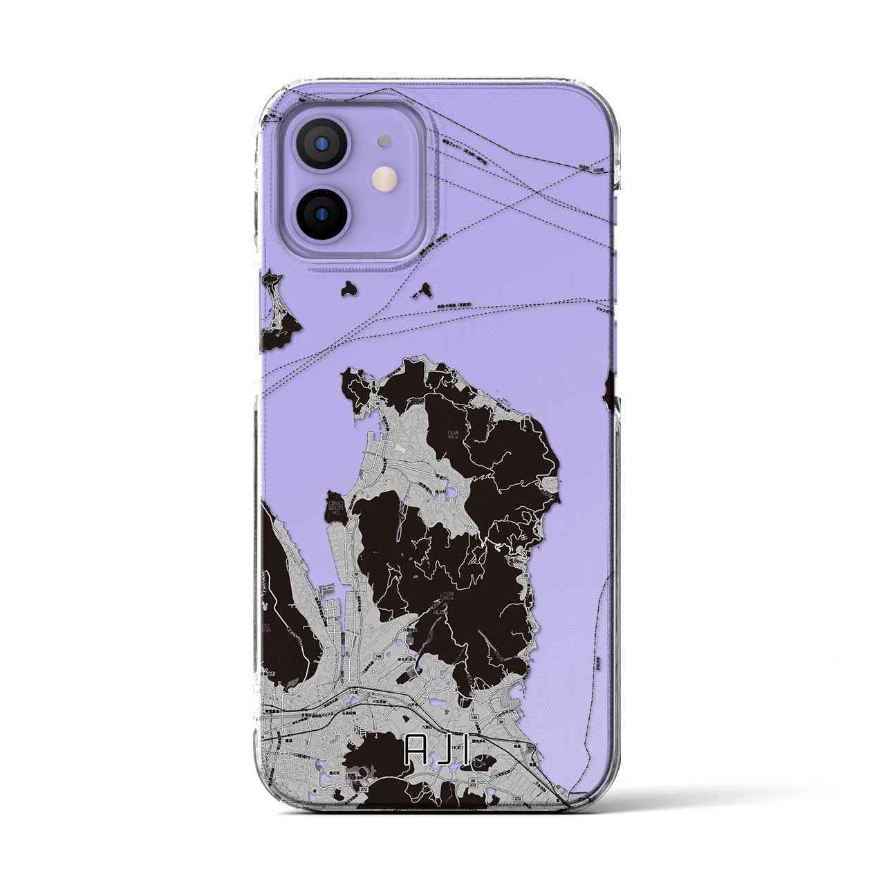 【庵治(香川県)】地図柄iPhoneケース(クリアタイプ)