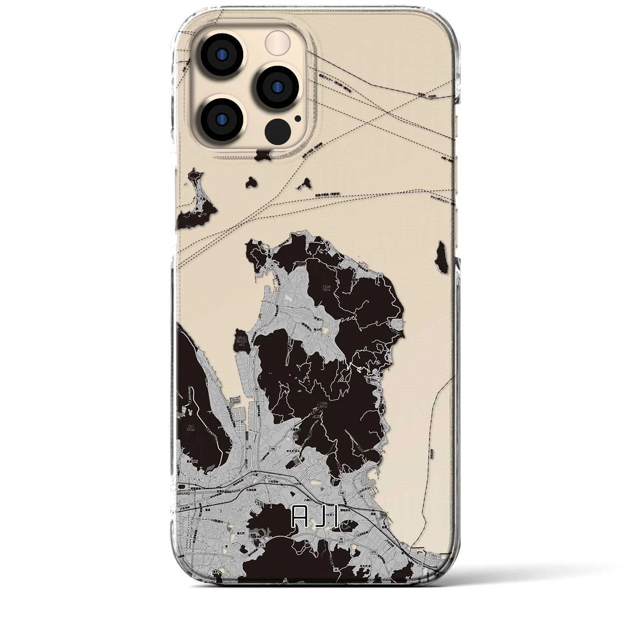 【庵治(香川県)】地図柄iPhoneケース(クリアタイプ)