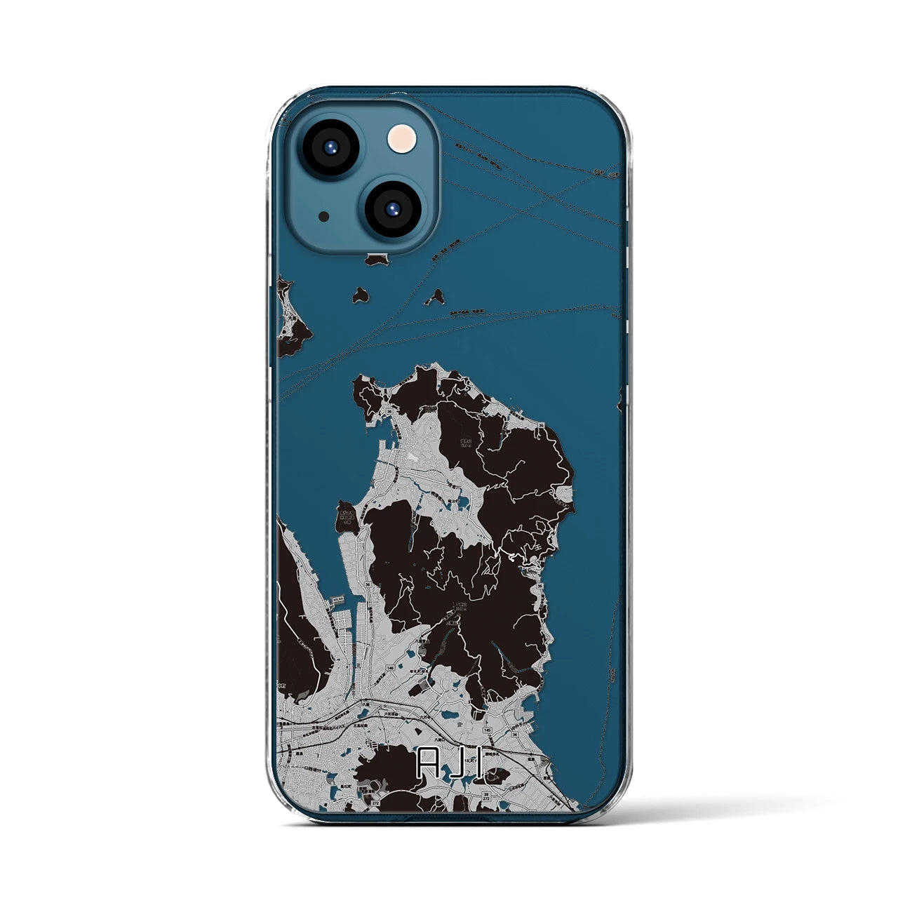 【庵治(香川県)】地図柄iPhoneケース(クリアタイプ)