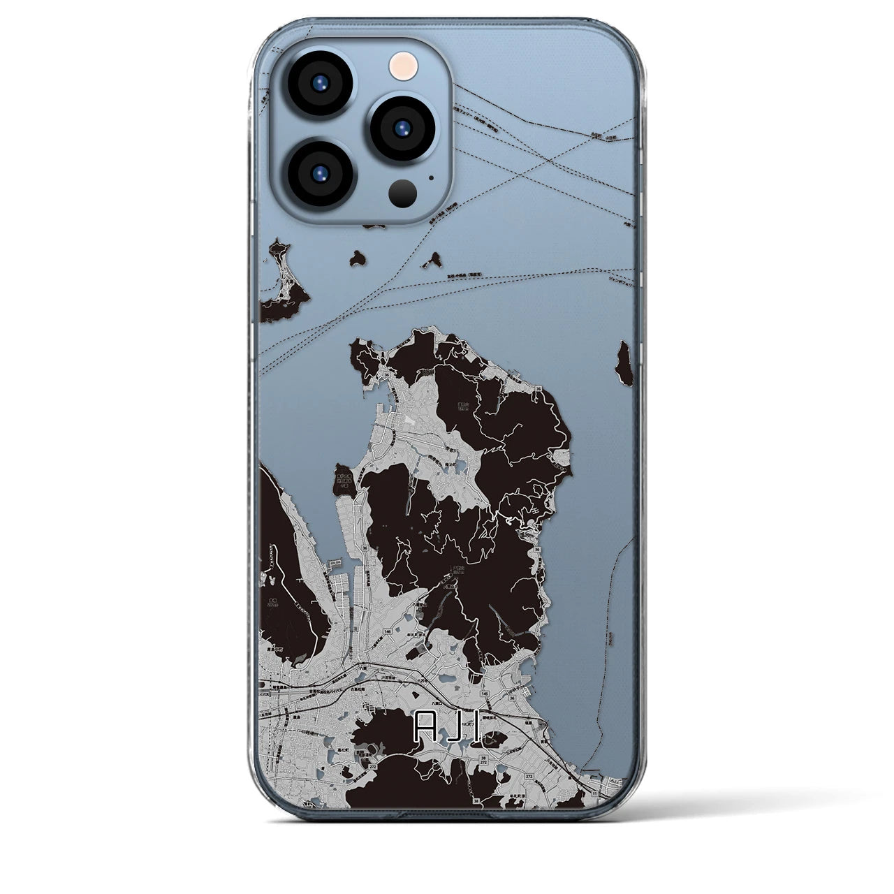 【庵治(香川県)】地図柄iPhoneケース(クリアタイプ)