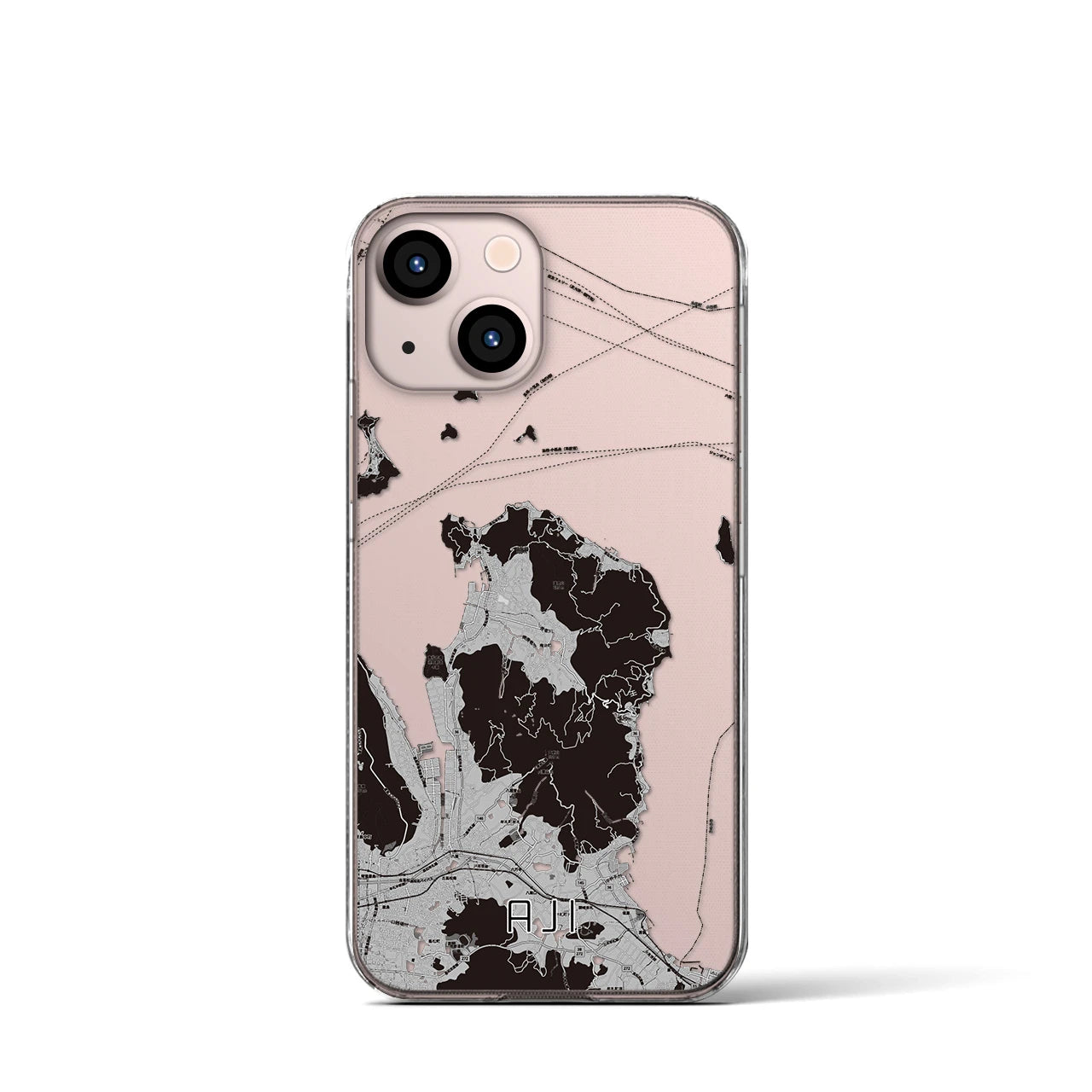 【庵治(香川県)】地図柄iPhoneケース(クリアタイプ)