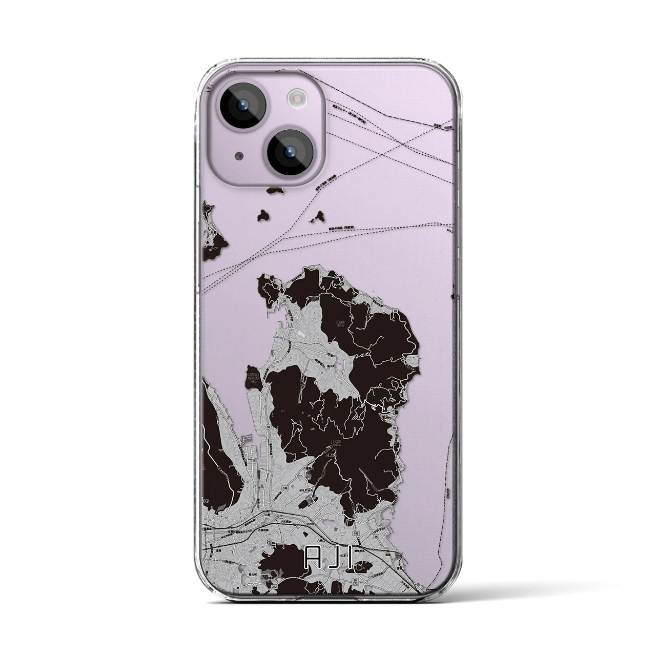 【庵治(香川県)】地図柄iPhoneケース(クリアタイプ)