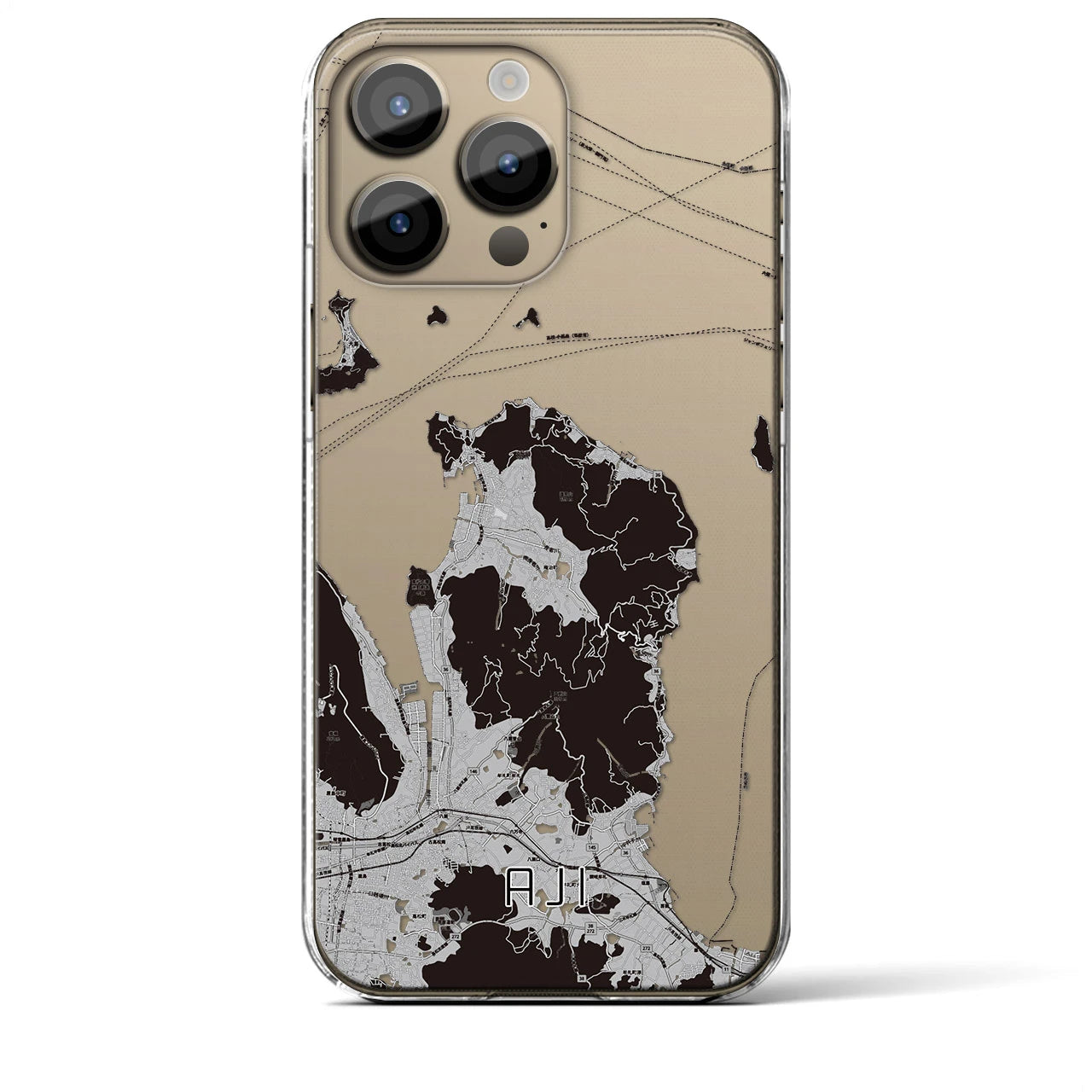 【庵治(香川県)】地図柄iPhoneケース(クリアタイプ)