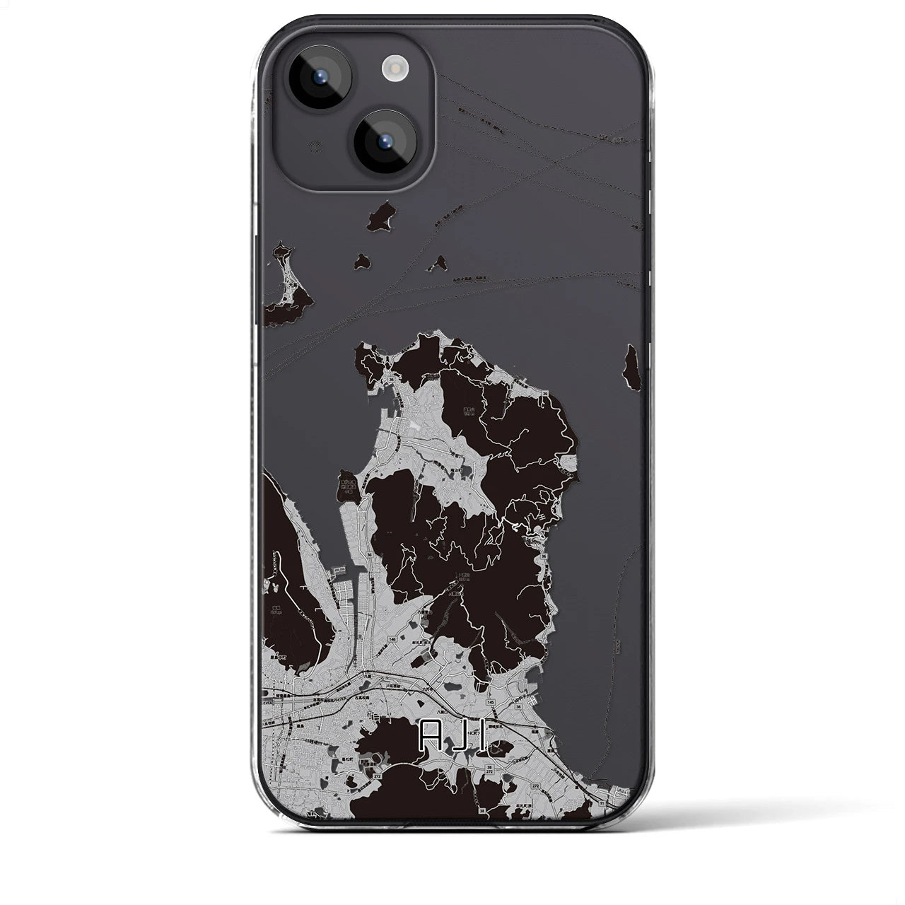 【庵治(香川県)】地図柄iPhoneケース(クリアタイプ)