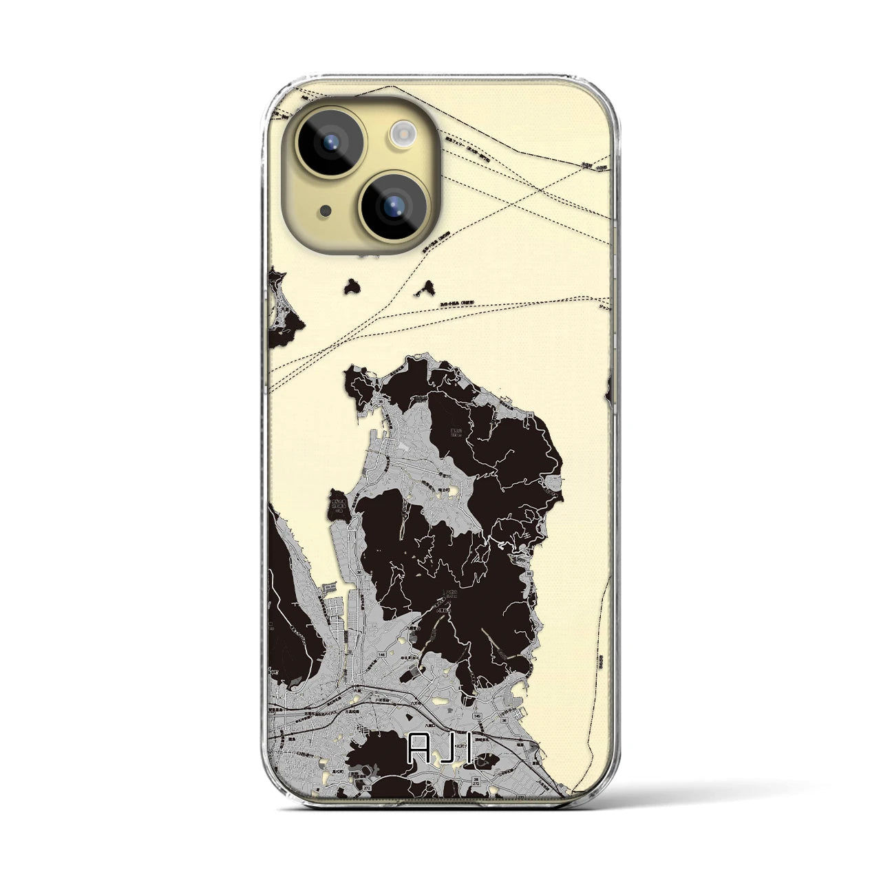 【庵治(香川県)】地図柄iPhoneケース(クリアタイプ)