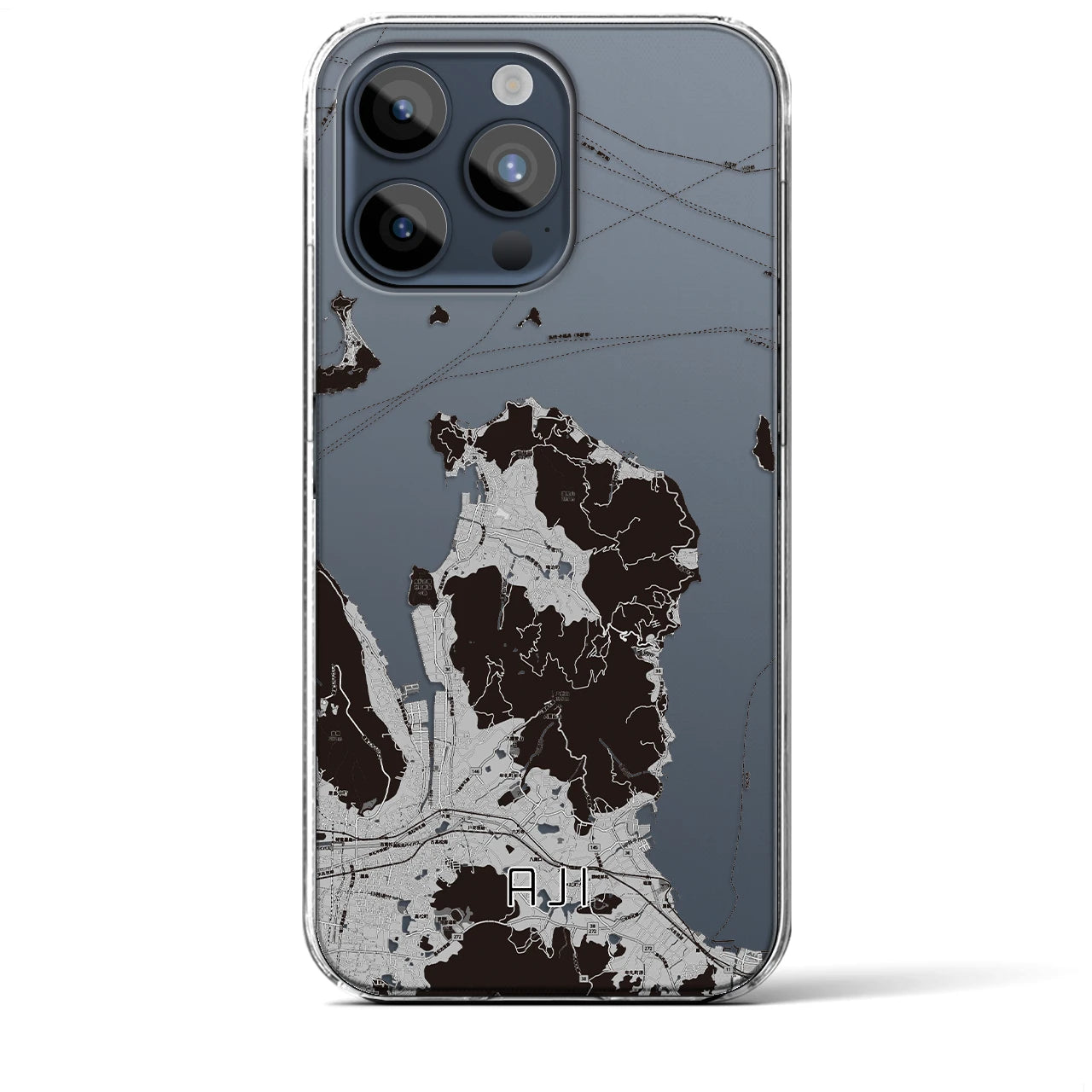 【庵治(香川県)】地図柄iPhoneケース(クリアタイプ)